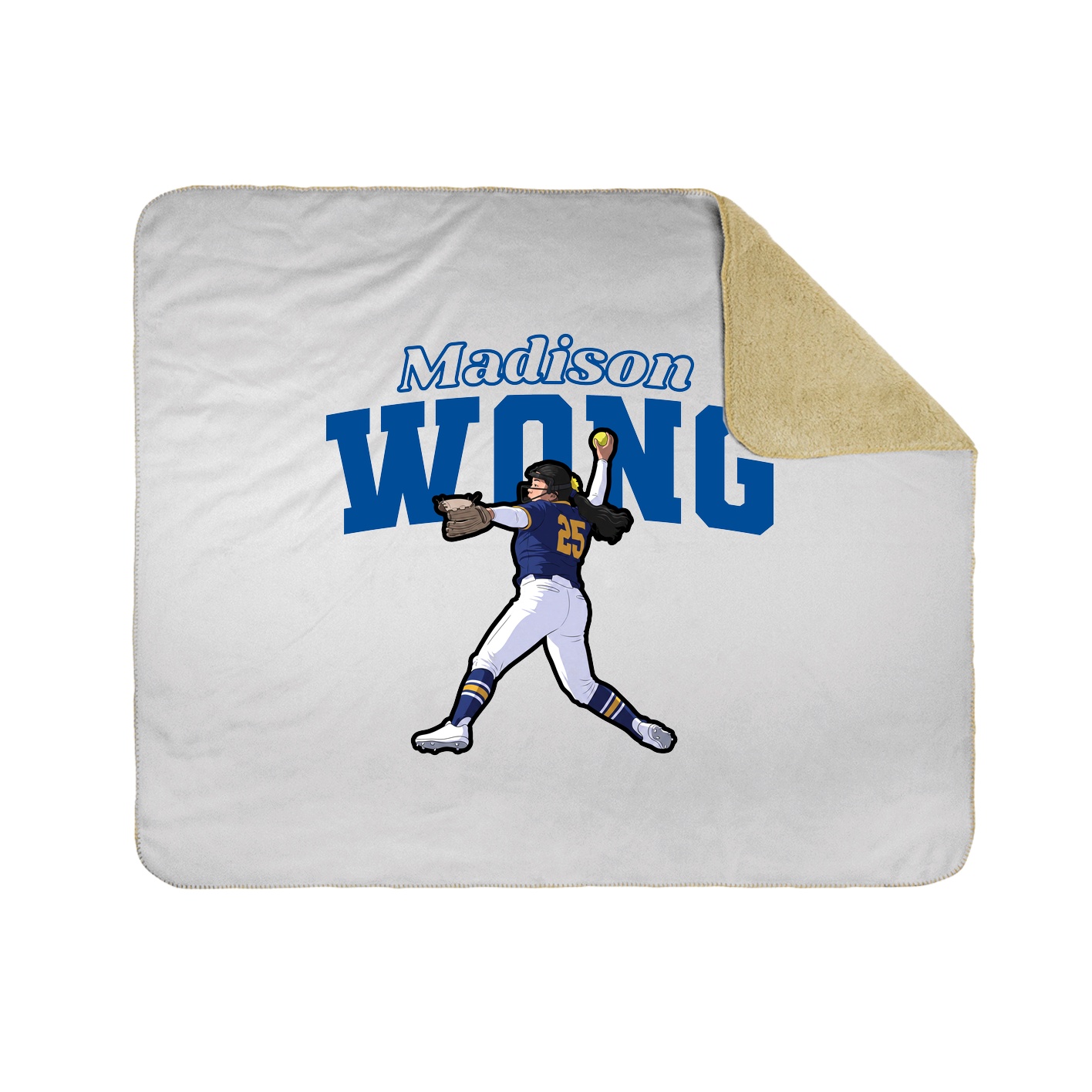 Throw Blanket — Name Arch in White