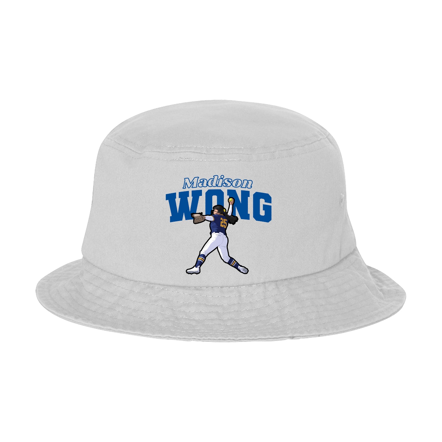 Bucket Cap — Name Arch in White