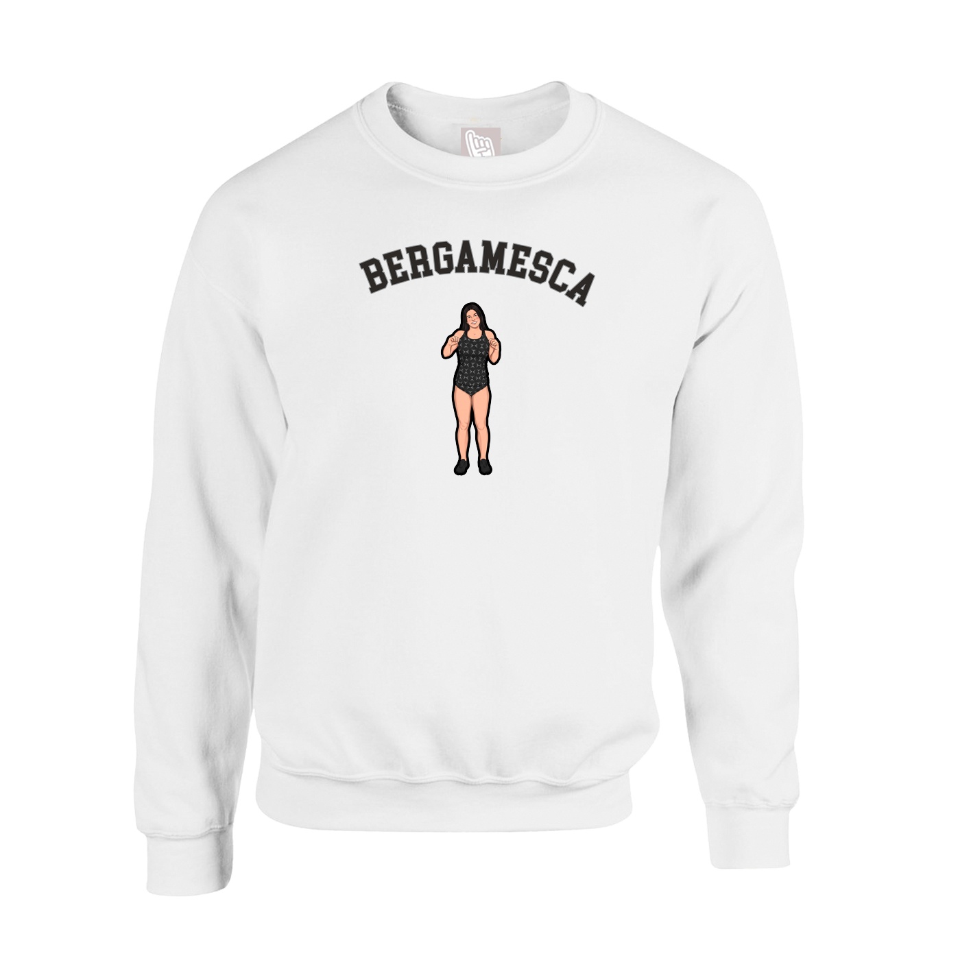 Fleece Crew — Shirsey Arch in White