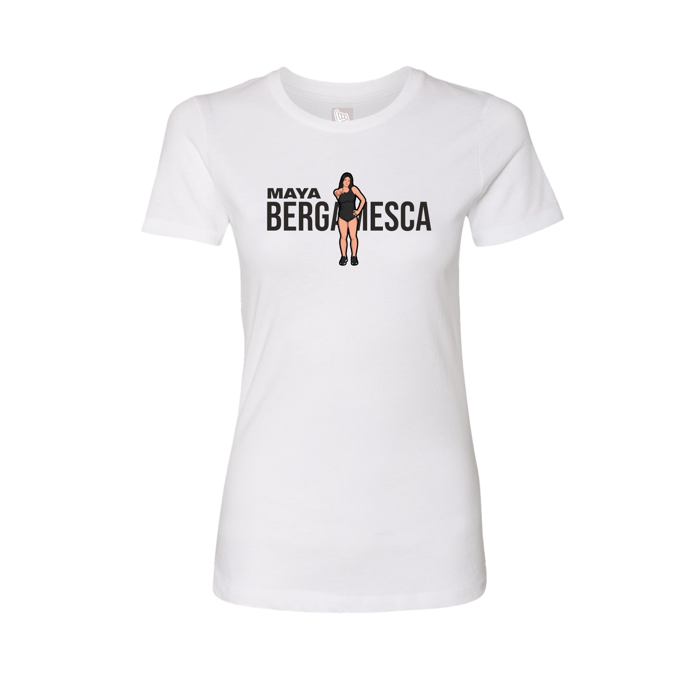 Fitted Women's Tee — Player Name in White