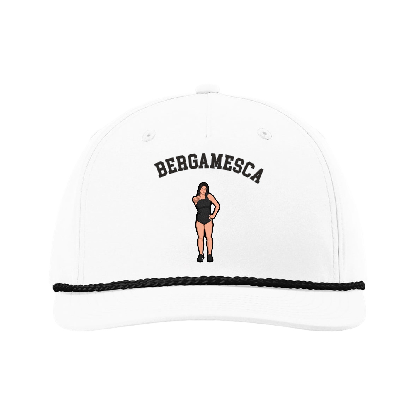 Five-Panel Classic Rope Cap — Shirsey Arch in White
