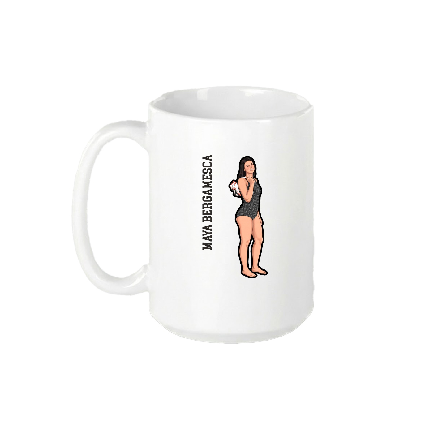 15oz Coffee Mug — Name Vertical in White