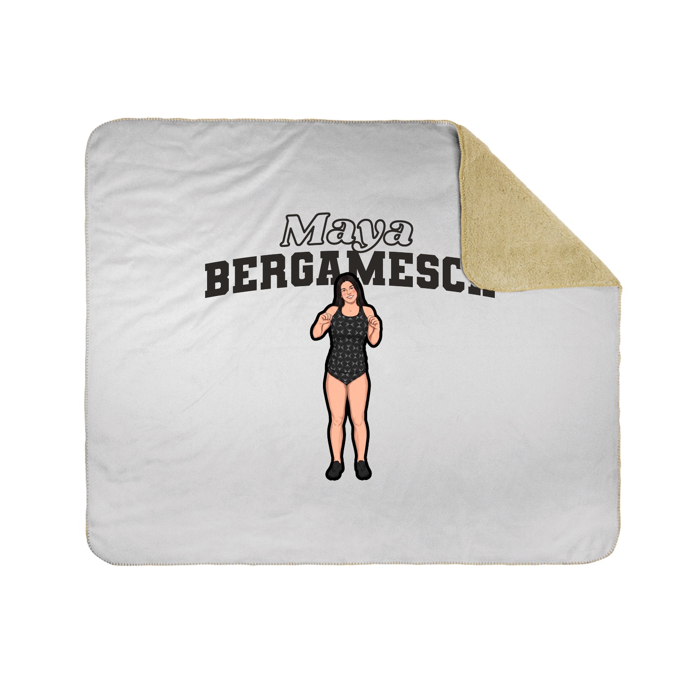 Throw Blanket — Name Arch in White