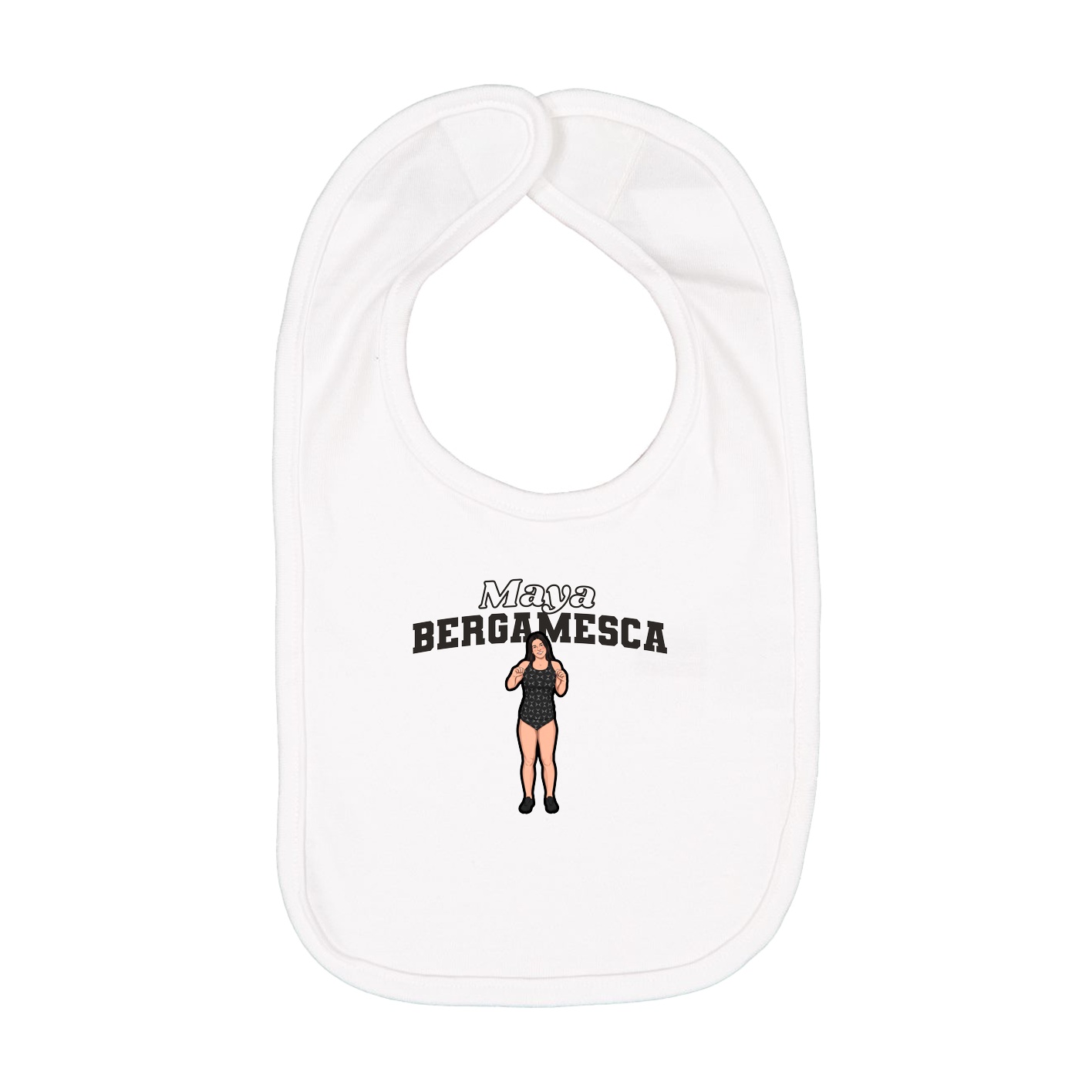 Infant Bib — Name Arch in White