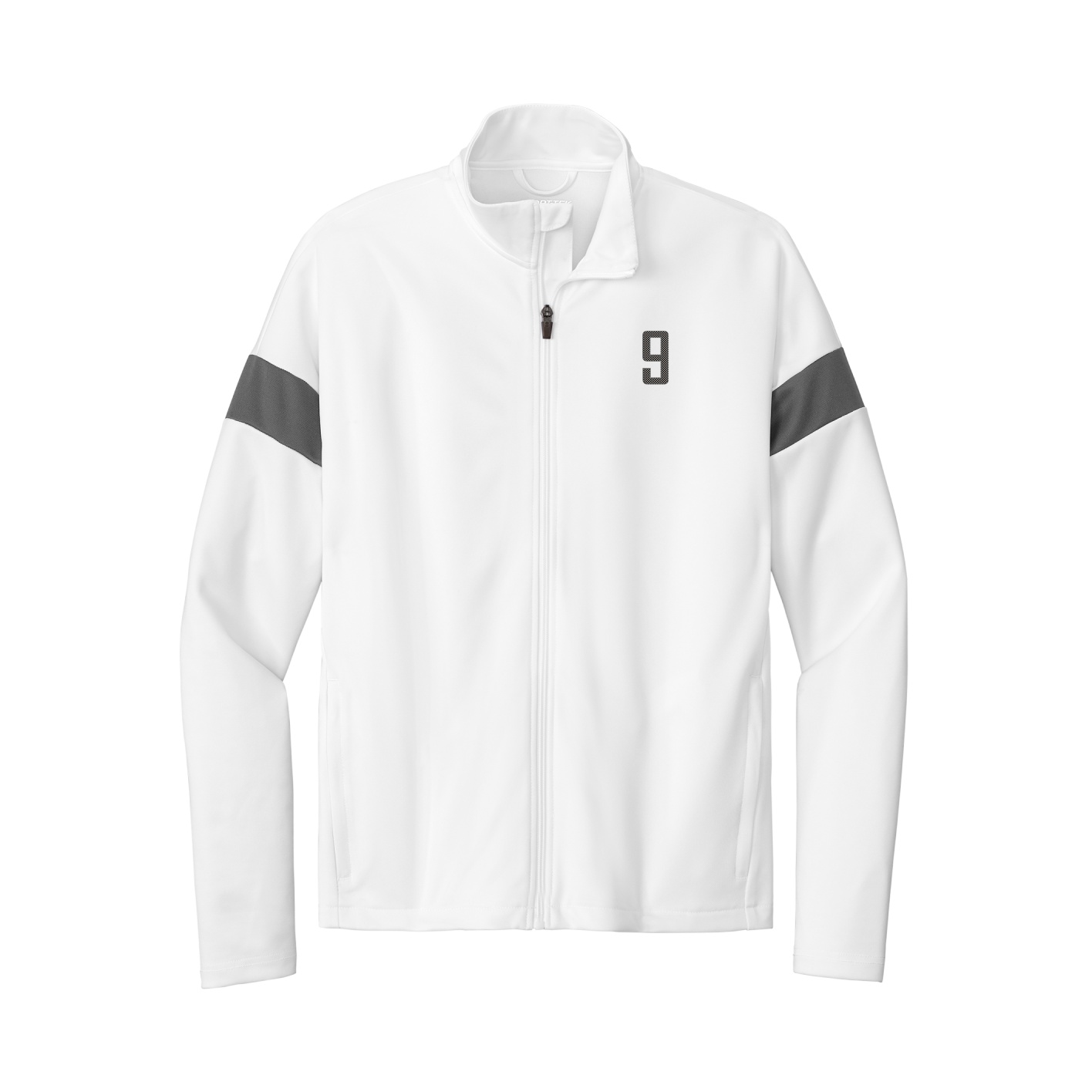 Team Travel Full-Zip Jacket — Front Shirsy in White/Grey