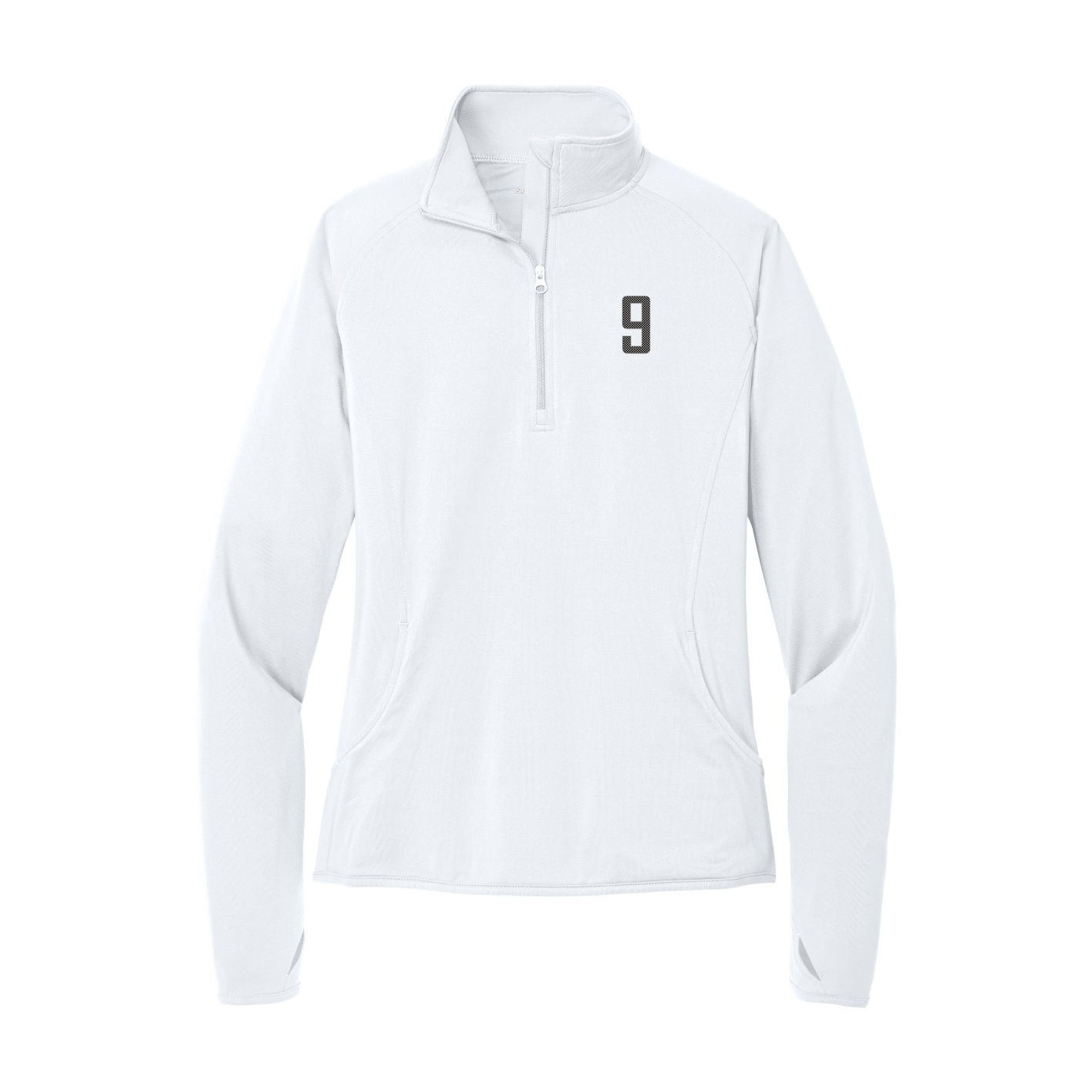 Women's Q-Zip Pullover — Front Shirsy in White