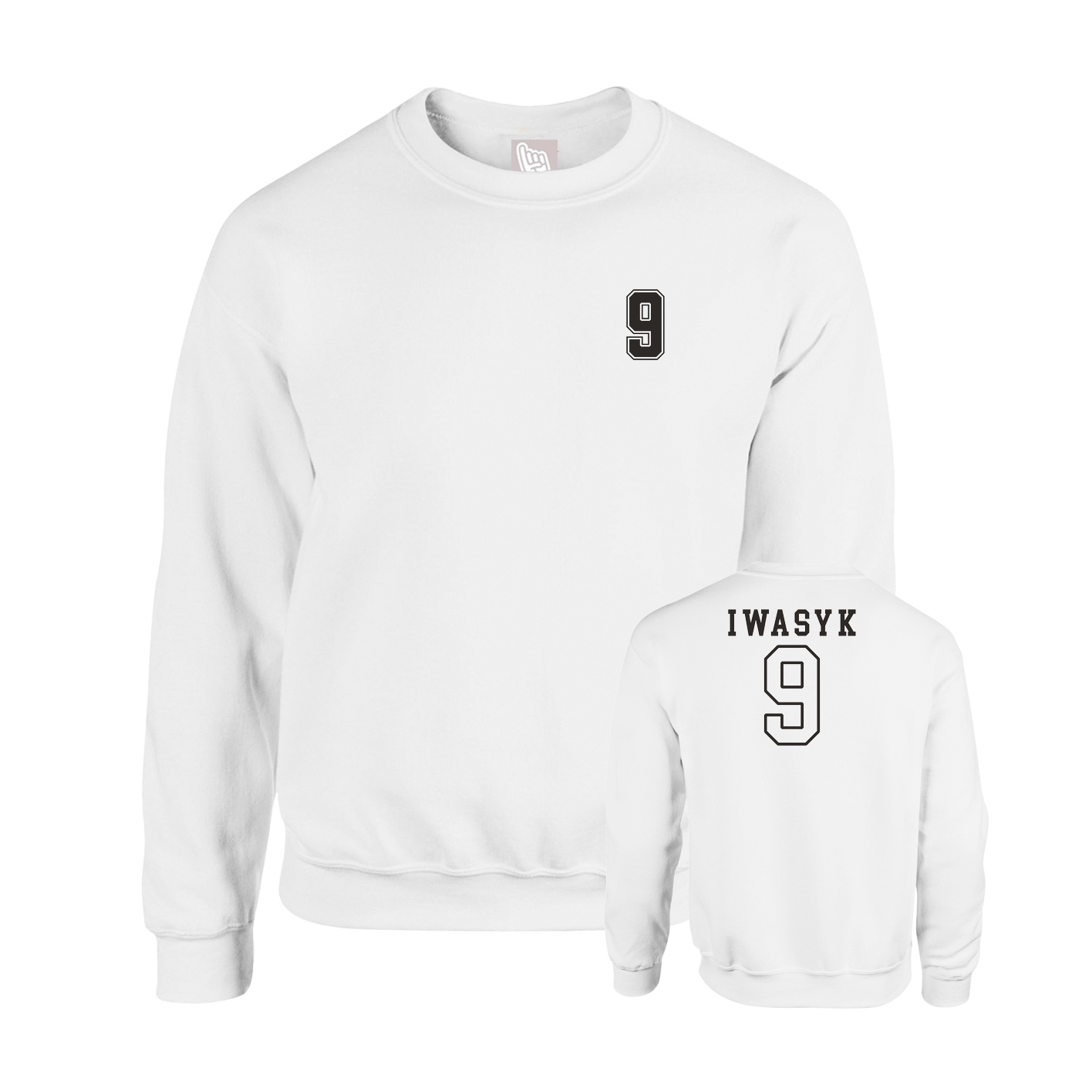Fleece Crew — Chest Back in White