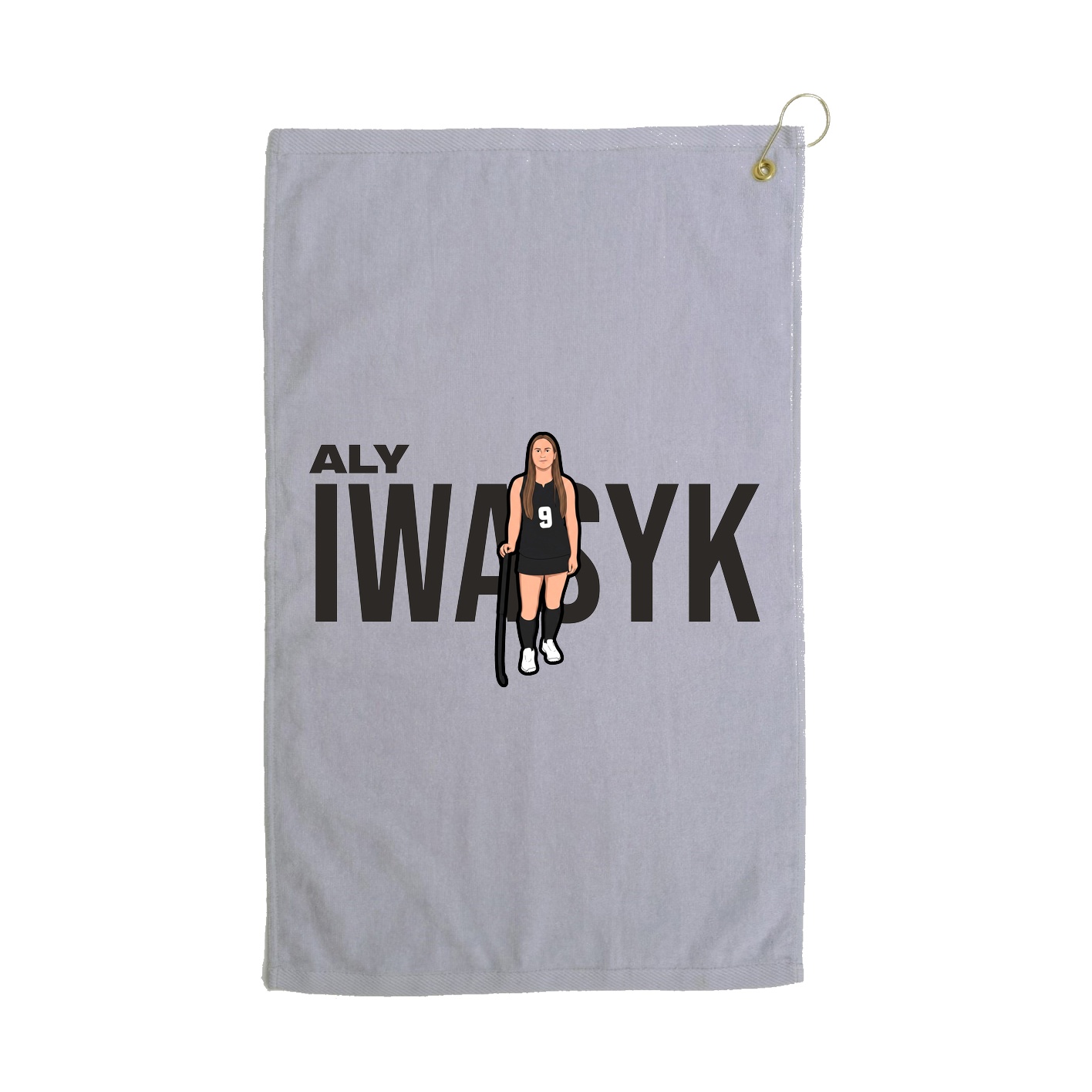 Golf Towel — Player Name in Grey