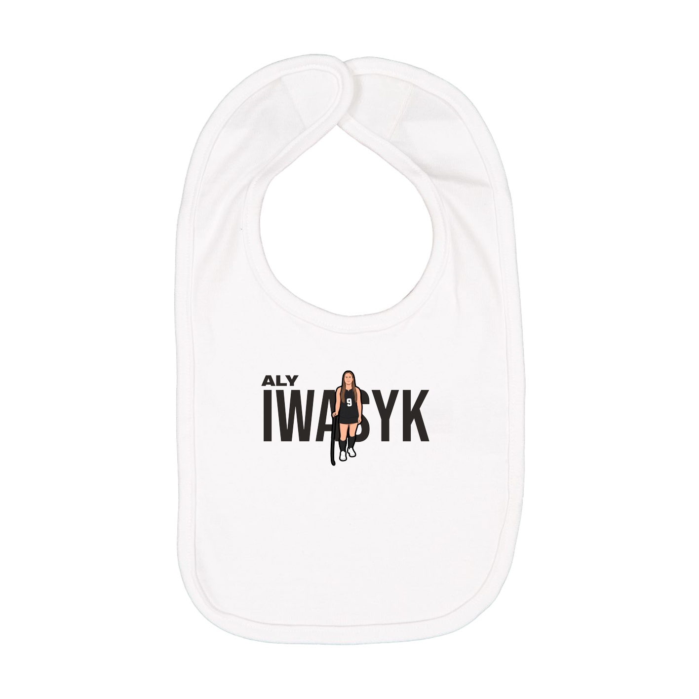 Infant Bib — Player Name in White