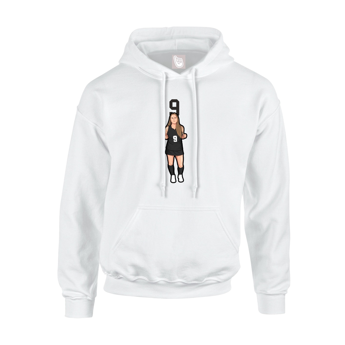 Youth Hoodie — Number Top in White