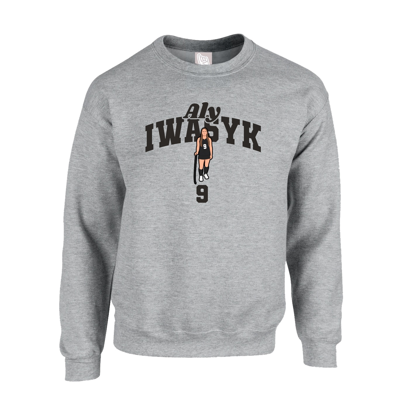 Fleece Crew — Signature Arch in Grey