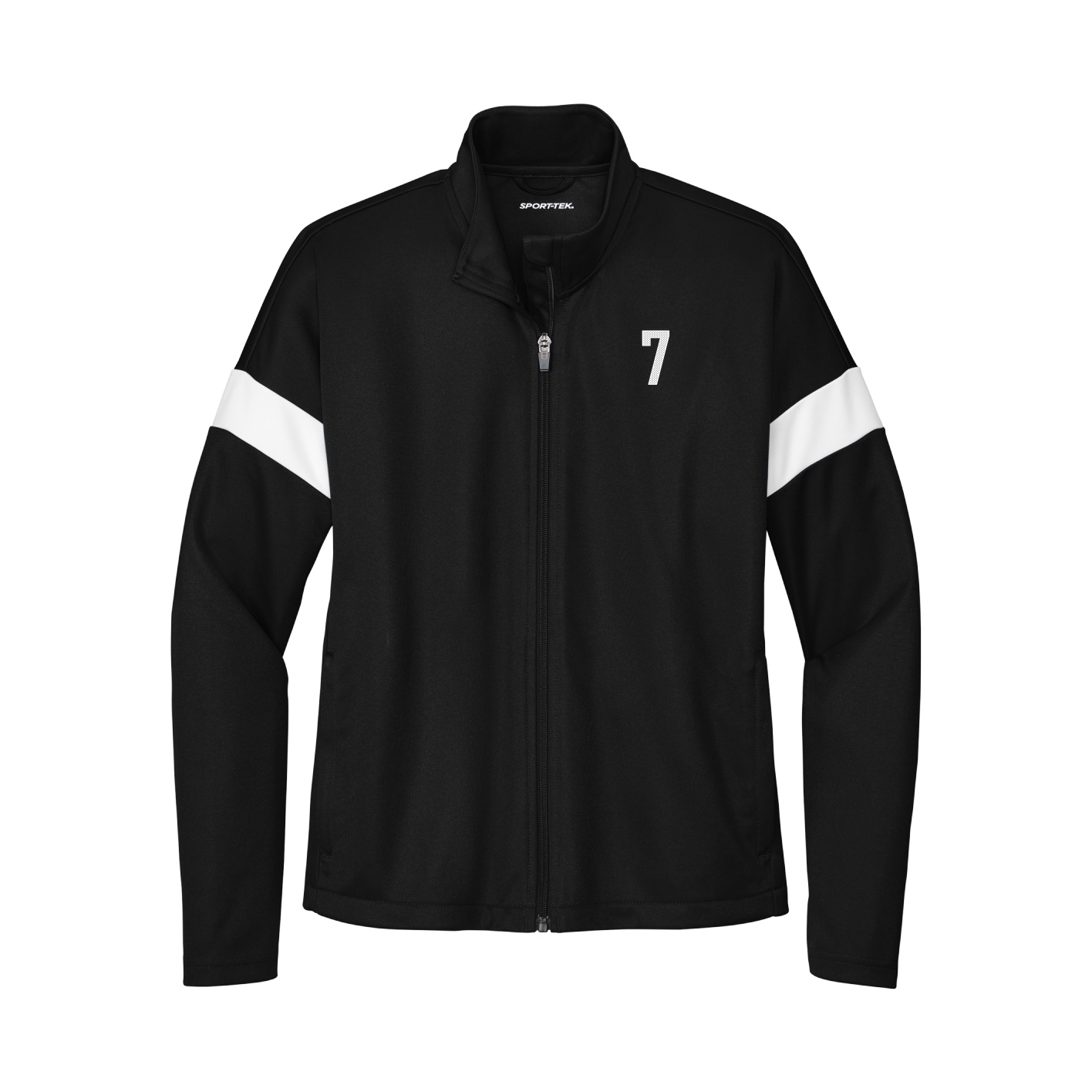 Womens Team Travel Full-Zip Jacket — Front Shirsy in Black/White
