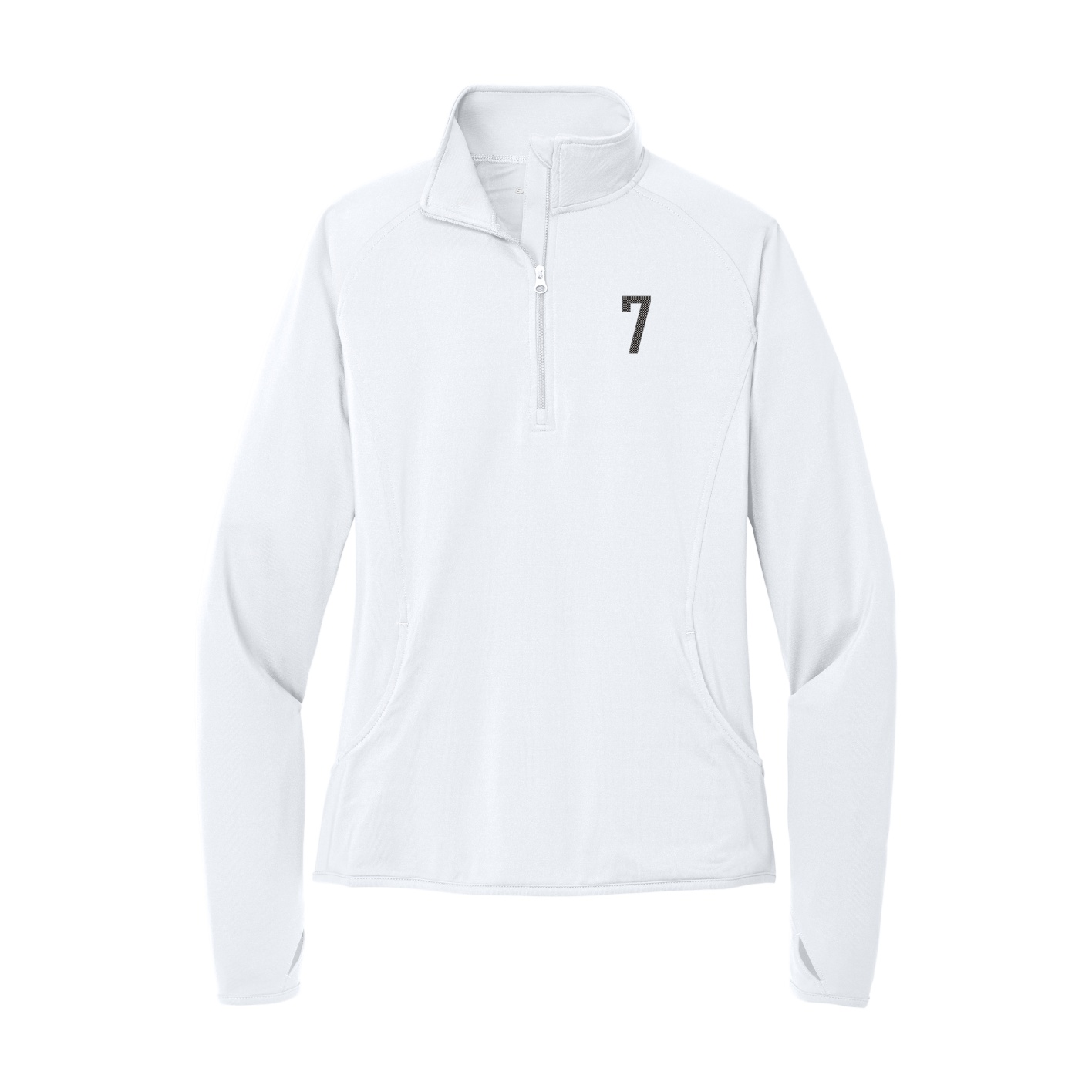 Women's Q-Zip Pullover — Front Shirsy in White