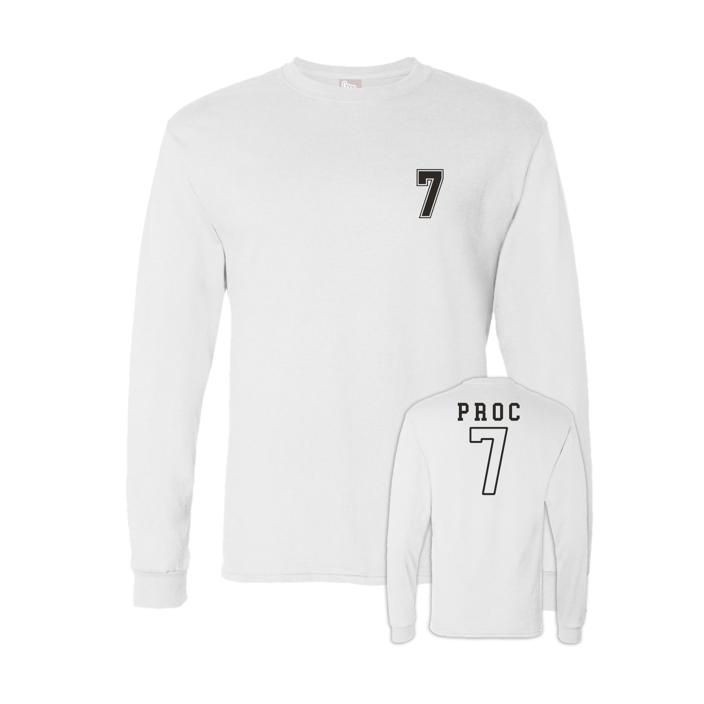 Long Sleeve Tee — Chest Back in White