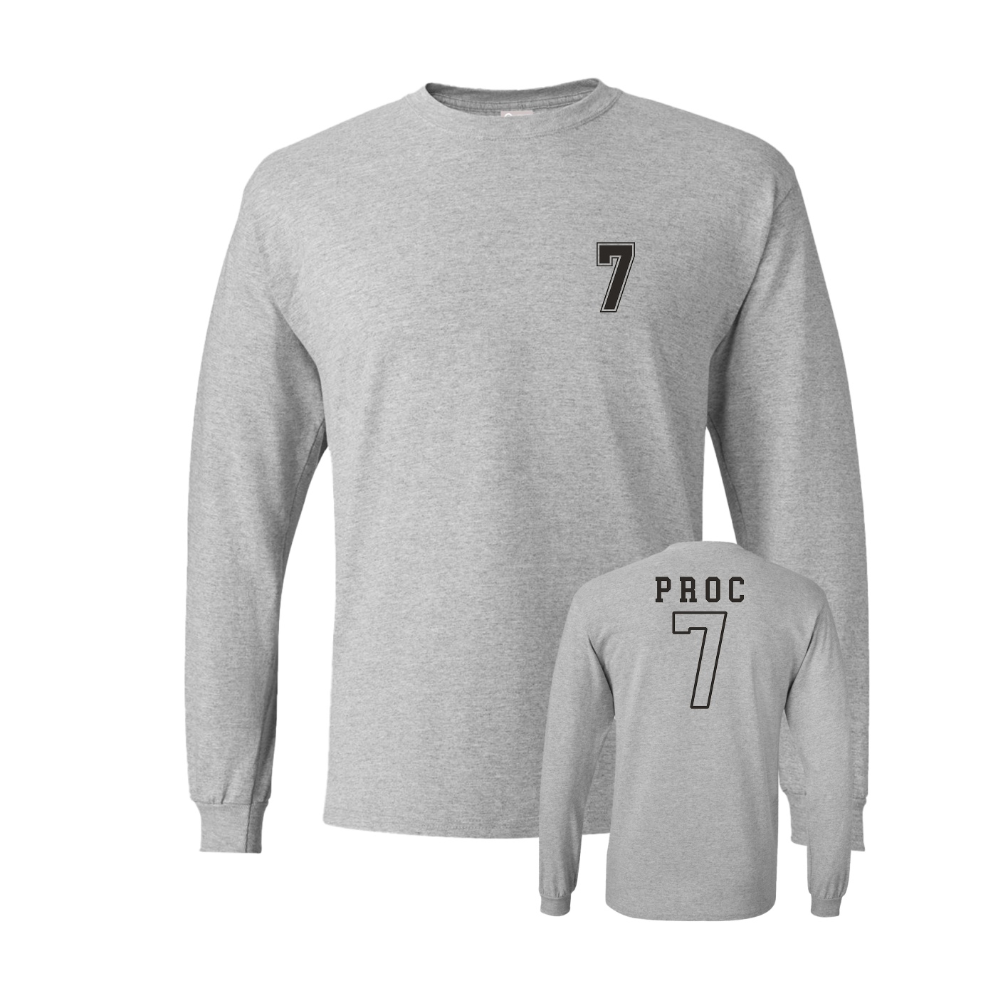 Long Sleeve Tee — Chest Back in Grey