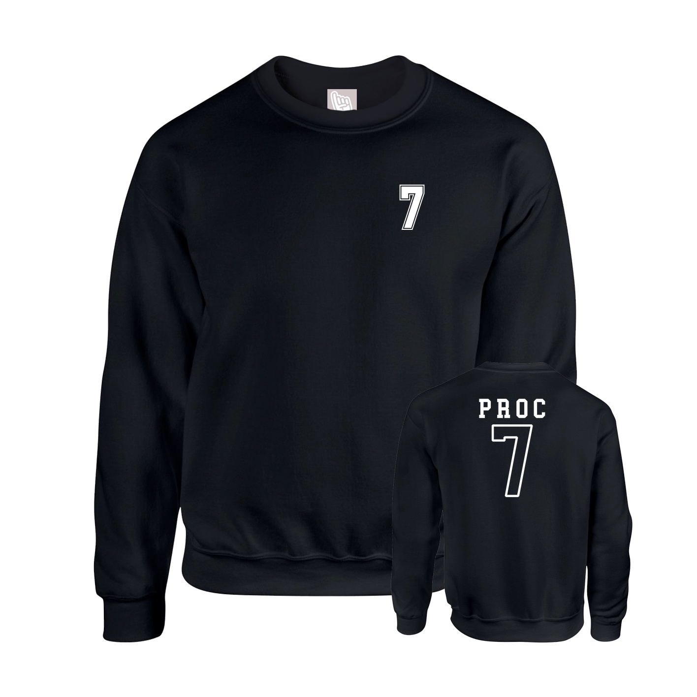 Fleece Crew — Chest Back in Black