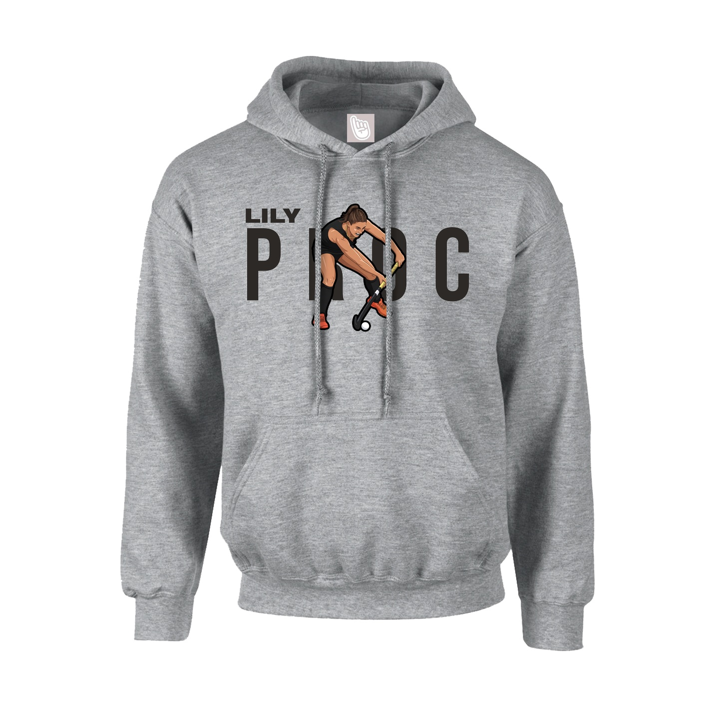 Youth Hoodie — Player Name in Grey