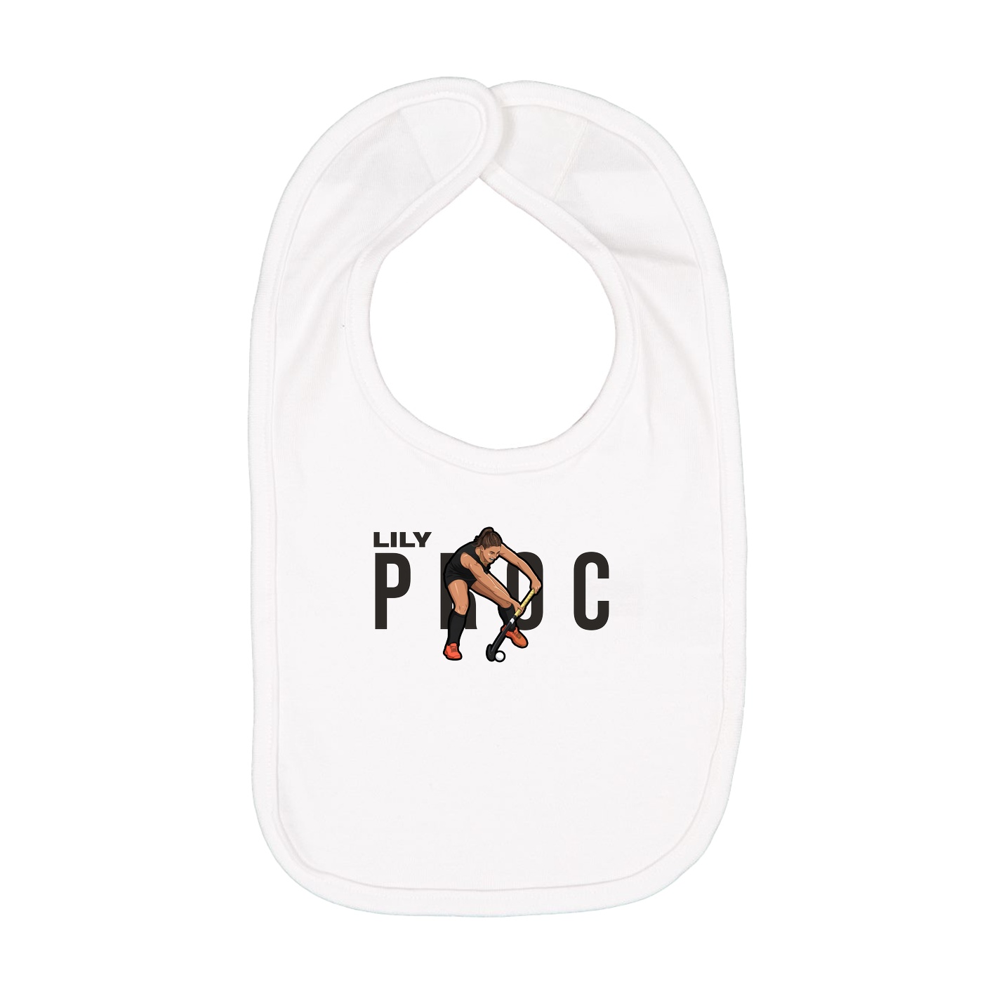Infant Bib — Player Name in White