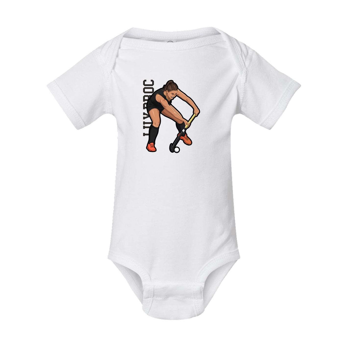Baby Onesie — Name Vertical in White