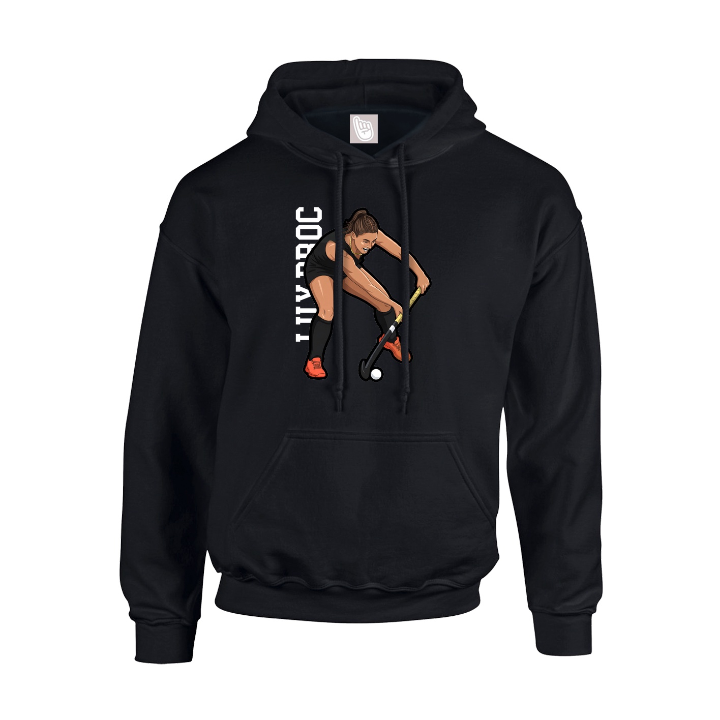Youth Hoodie — Name Vertical in Black