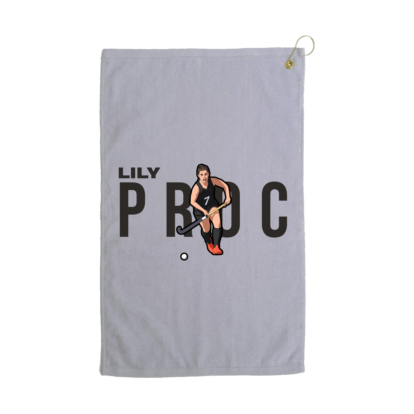 Golf Towel — Player Name in Grey