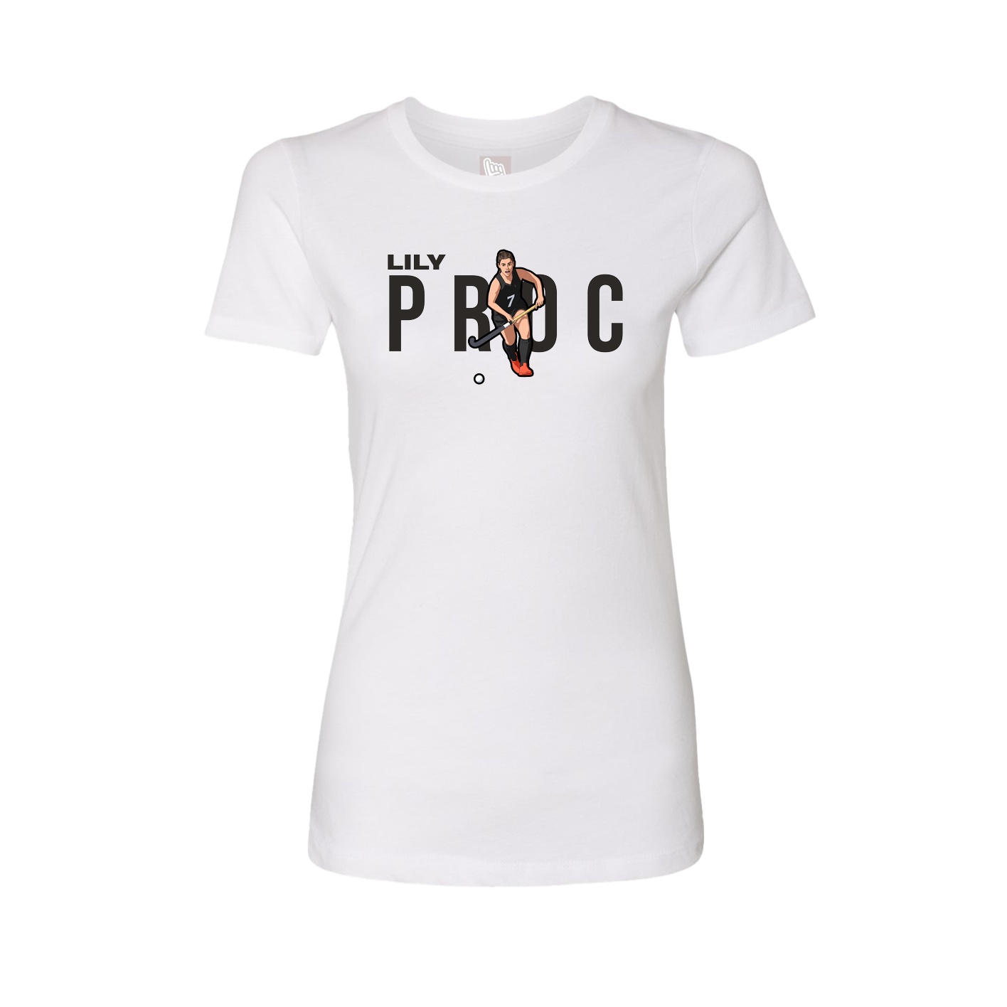 Fitted Women's Tee — Player Name in White