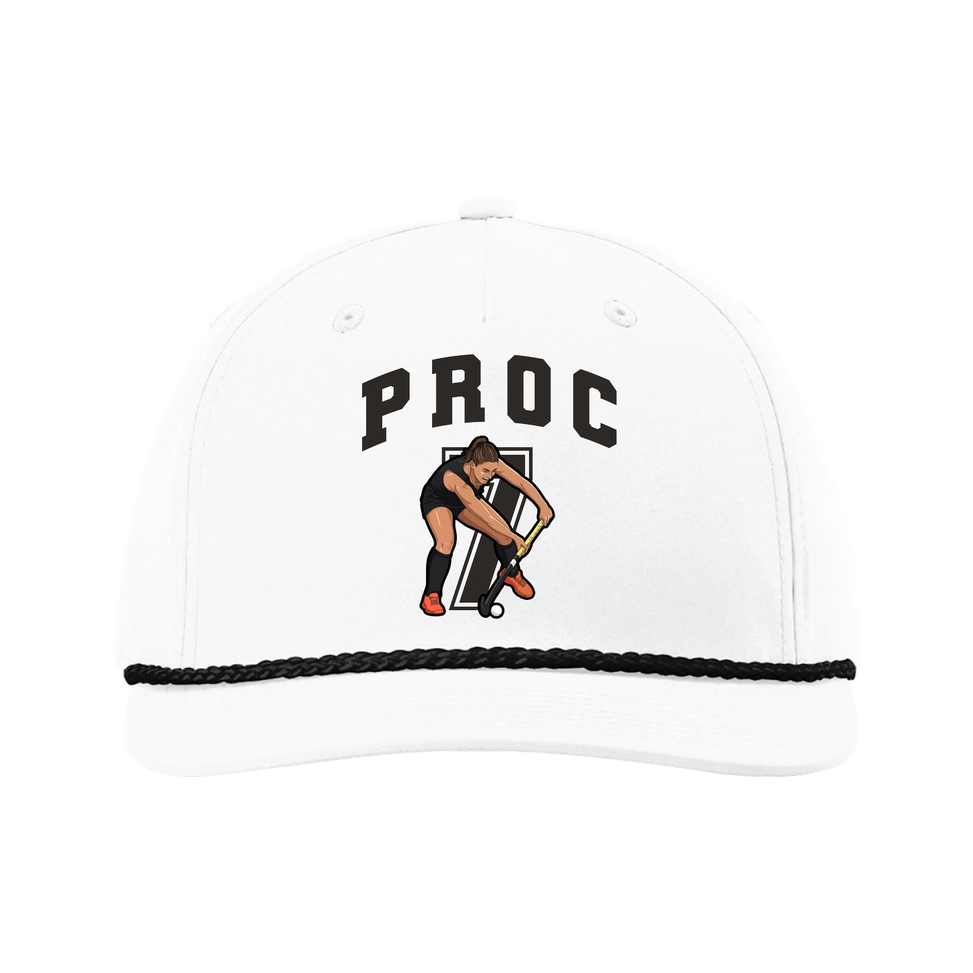 Five-Panel Classic Rope Cap — Number in White