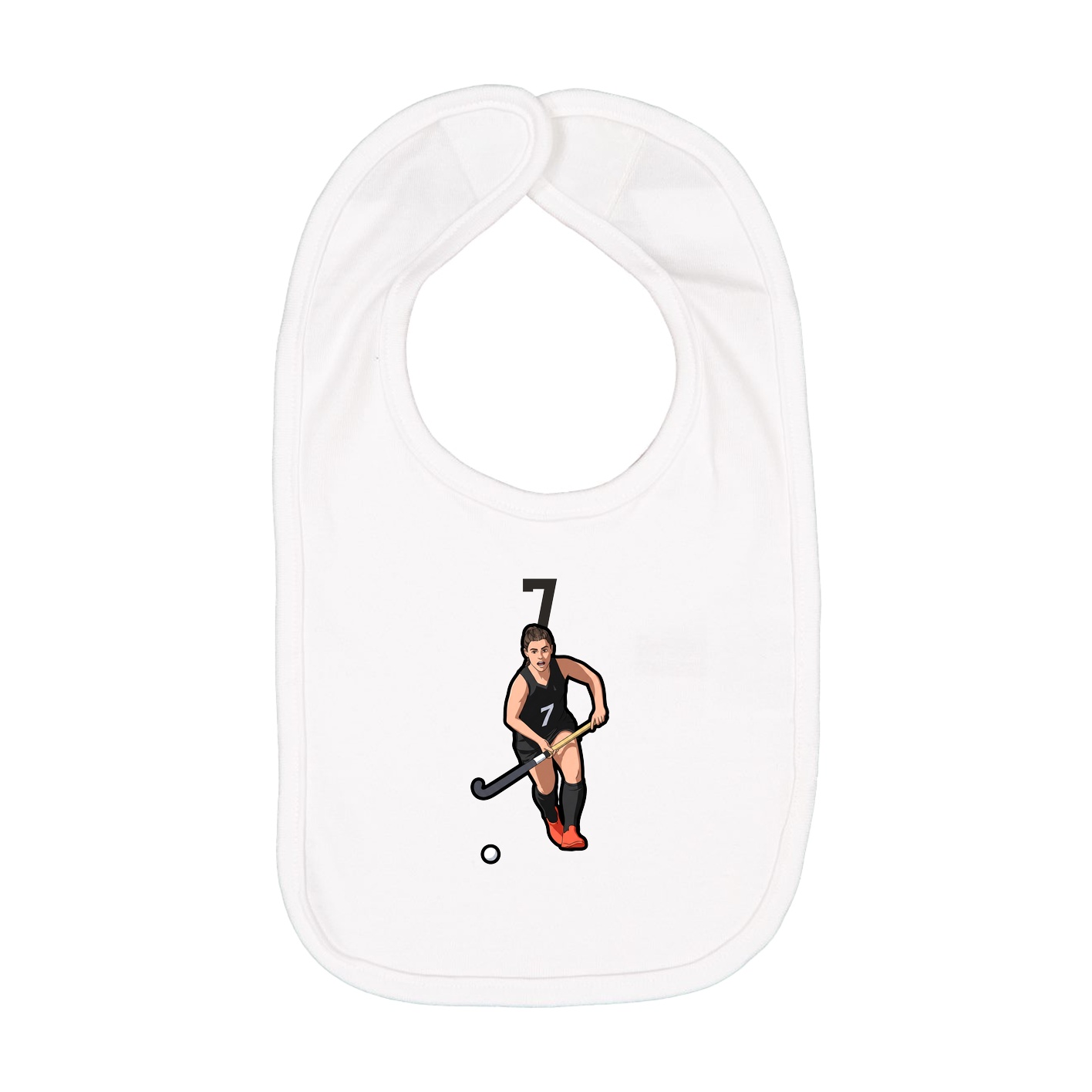 Infant Bib — Number Top in White