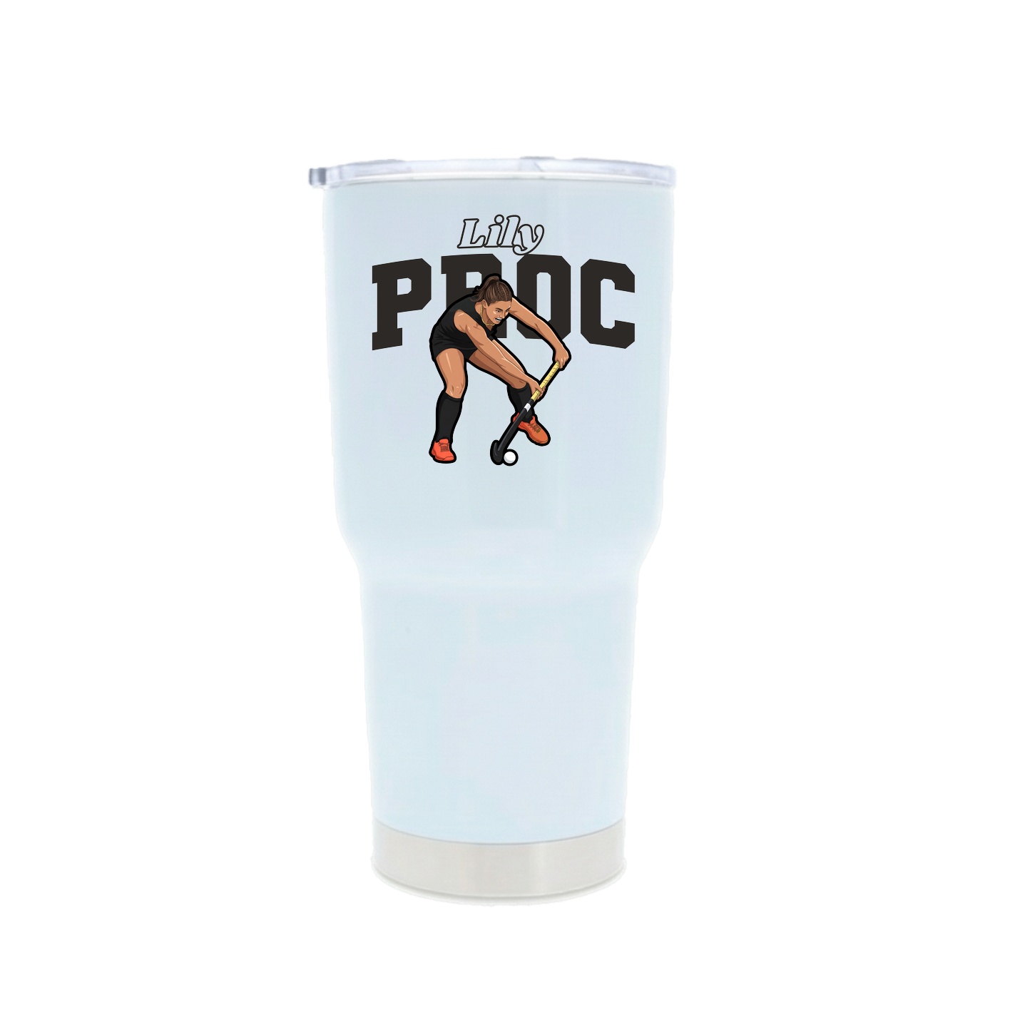 30oz Stainless Steel Tumbler — Name Arch in White