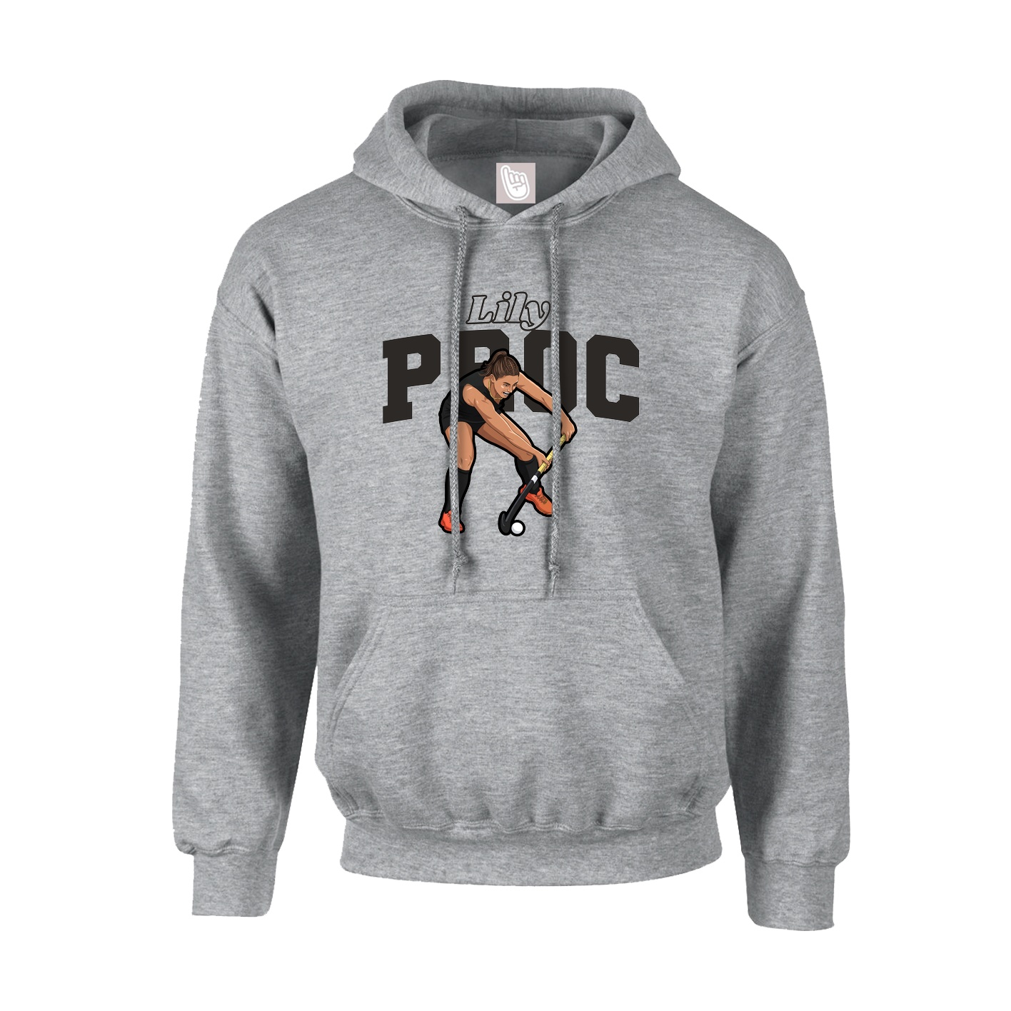 Hoodie — Name Arch in Grey