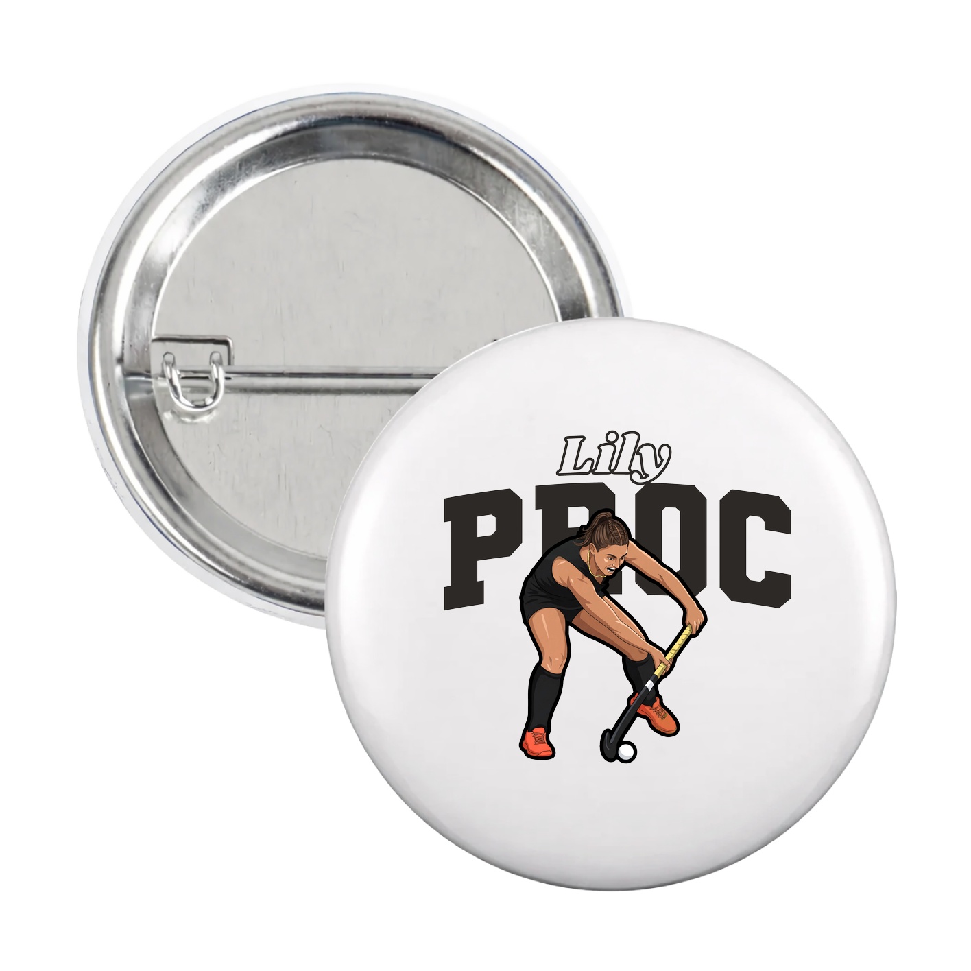 Game Day Button — Name Arch in White