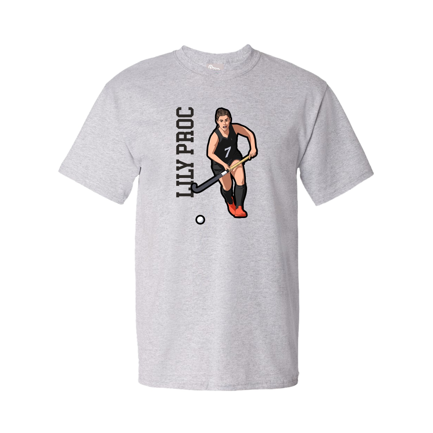 Tee — Name Vertical in Grey