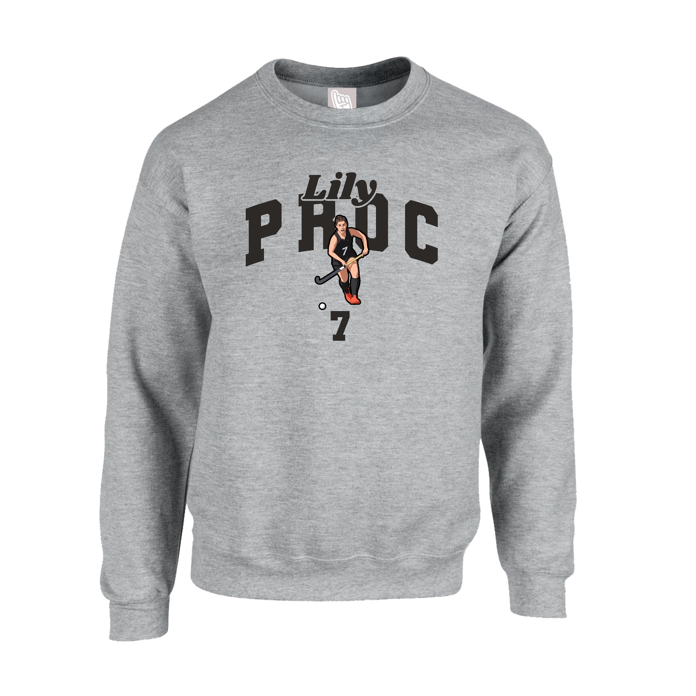 Fleece Crew — Signature Arch in Grey