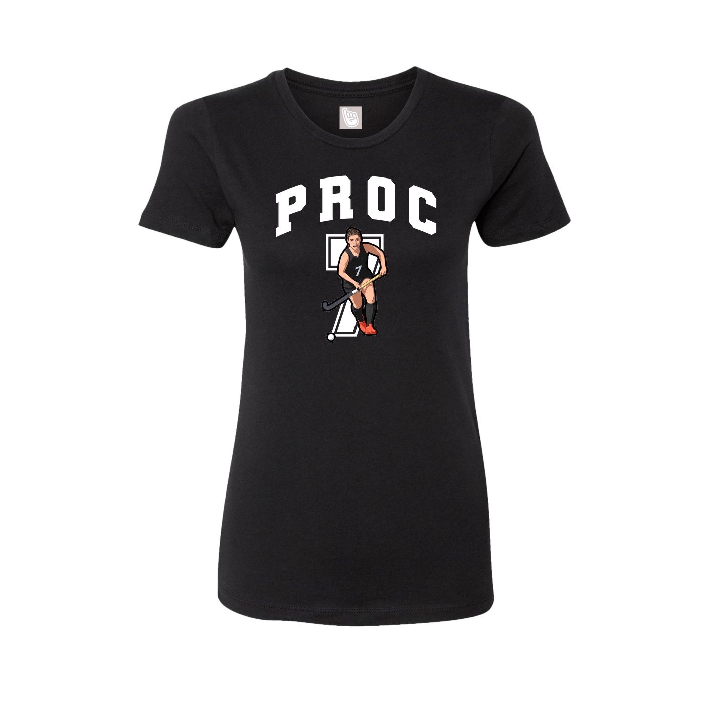 Fitted Women's Tee — Number in Black