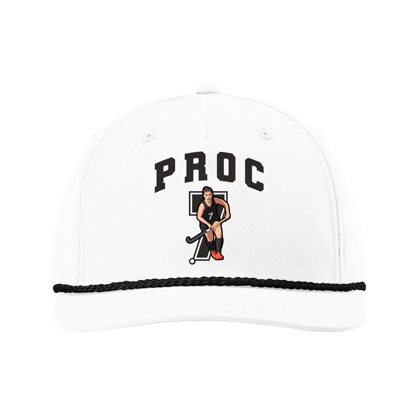 Five-Panel Classic Rope Cap — Number in White