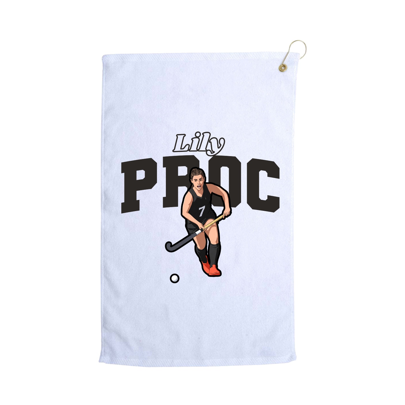 Golf Towel — Name Arch in White