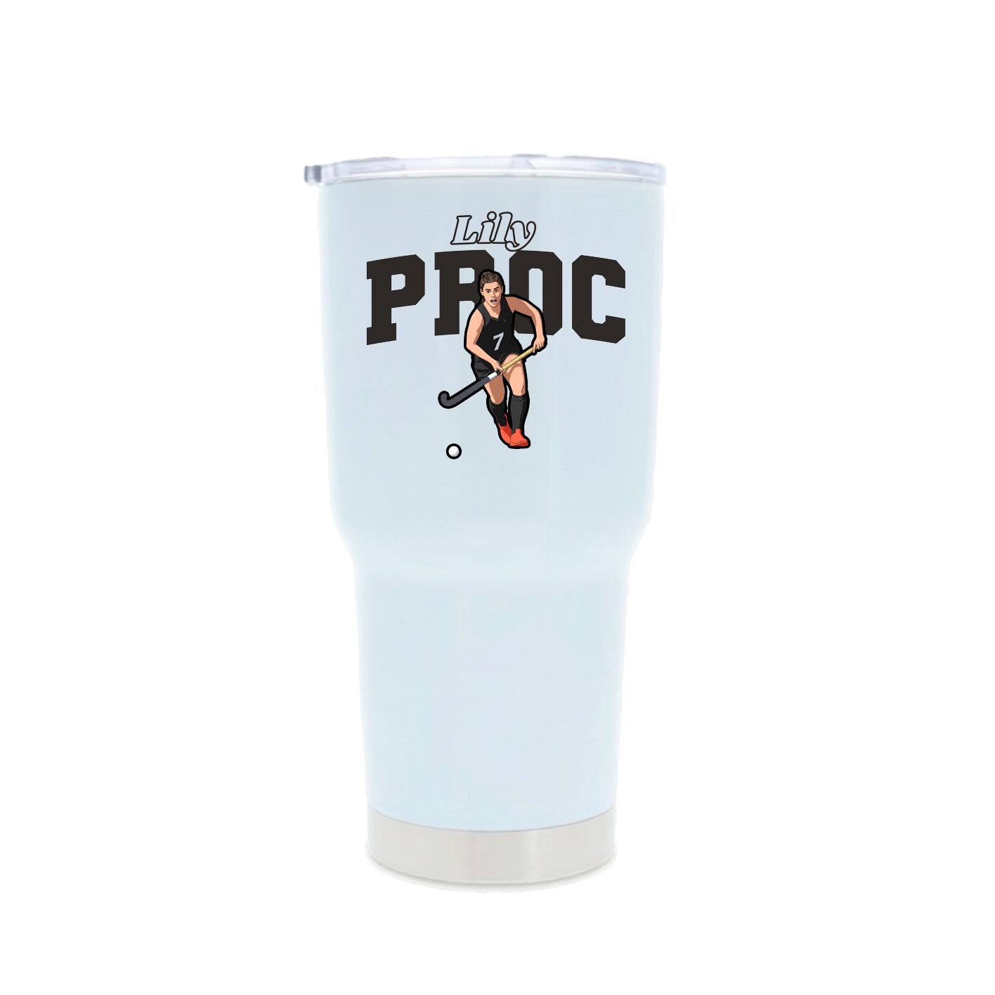 30oz Stainless Steel Tumbler — Name Arch in White
