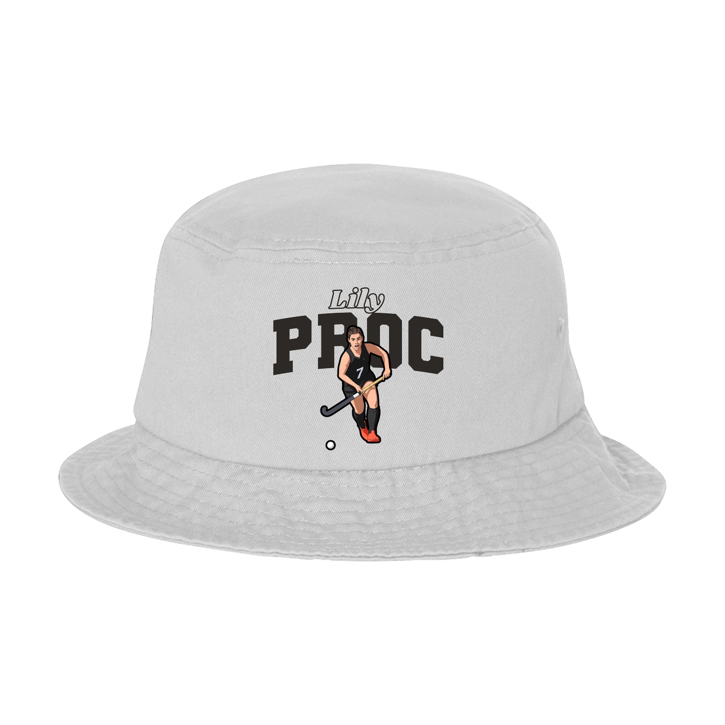 Bucket Cap — Name Arch in White