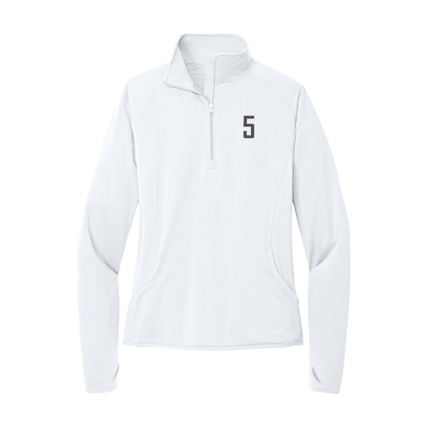 Women's Q-Zip Pullover — Front Shirsy in White