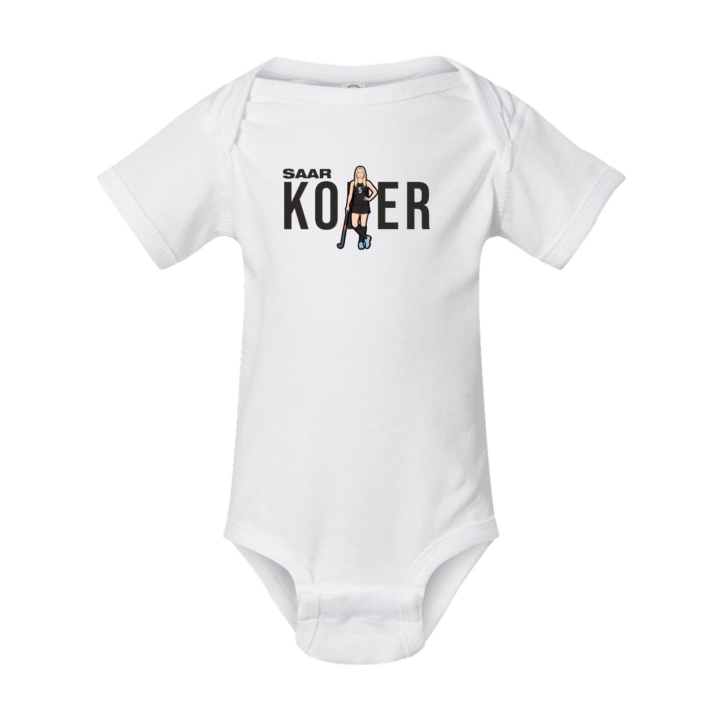Baby Onesie — Player Name in White
