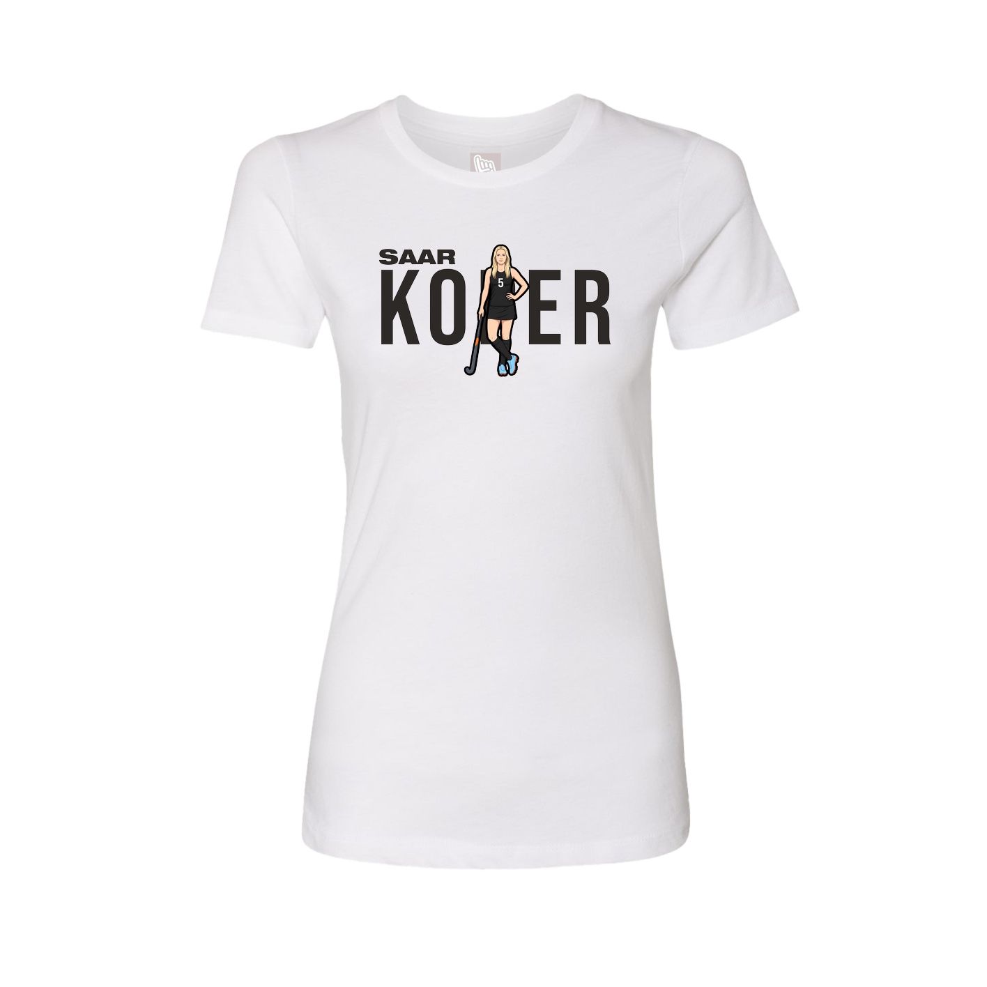 Fitted Women's Tee — Player Name in White
