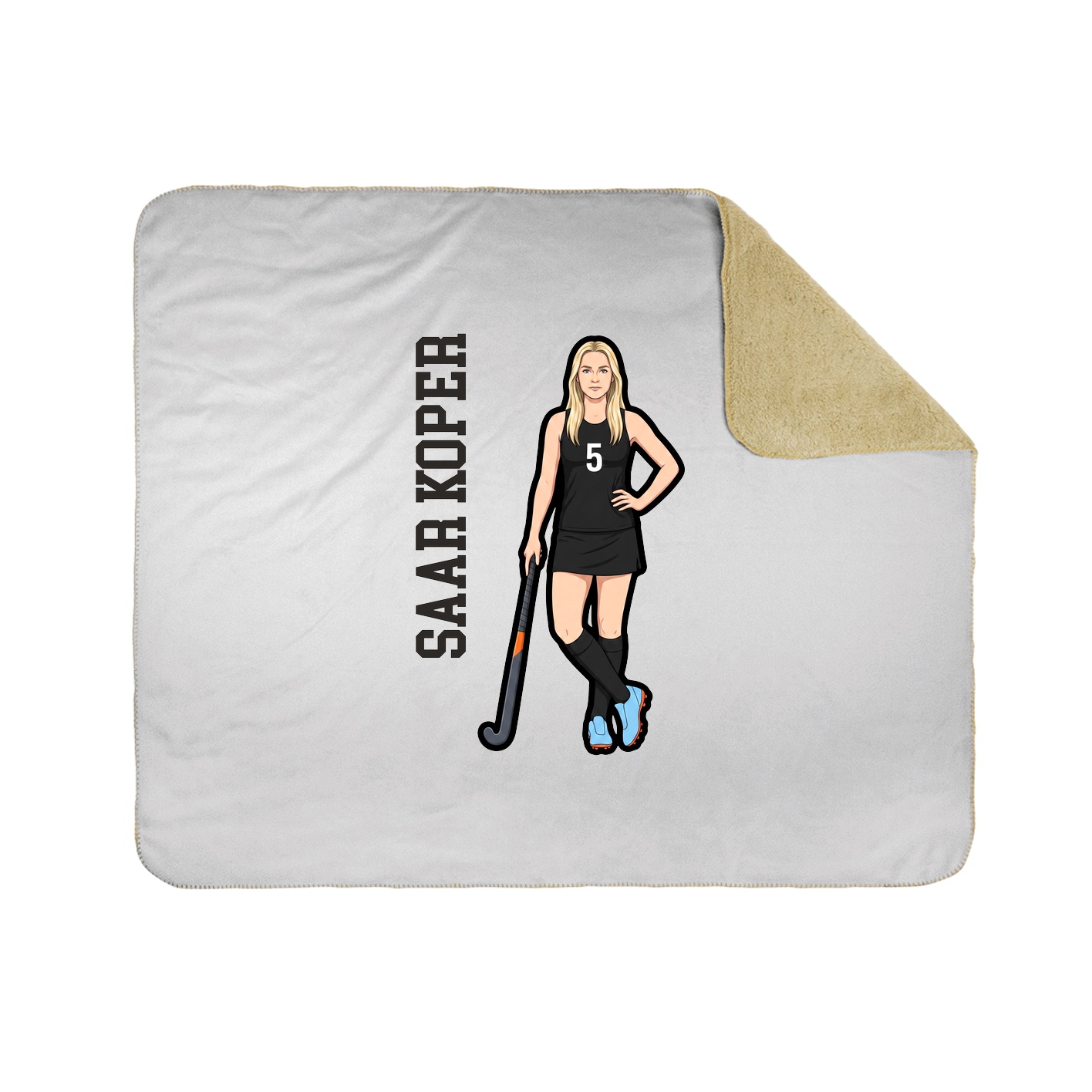 Throw Blanket — Name Vertical in White