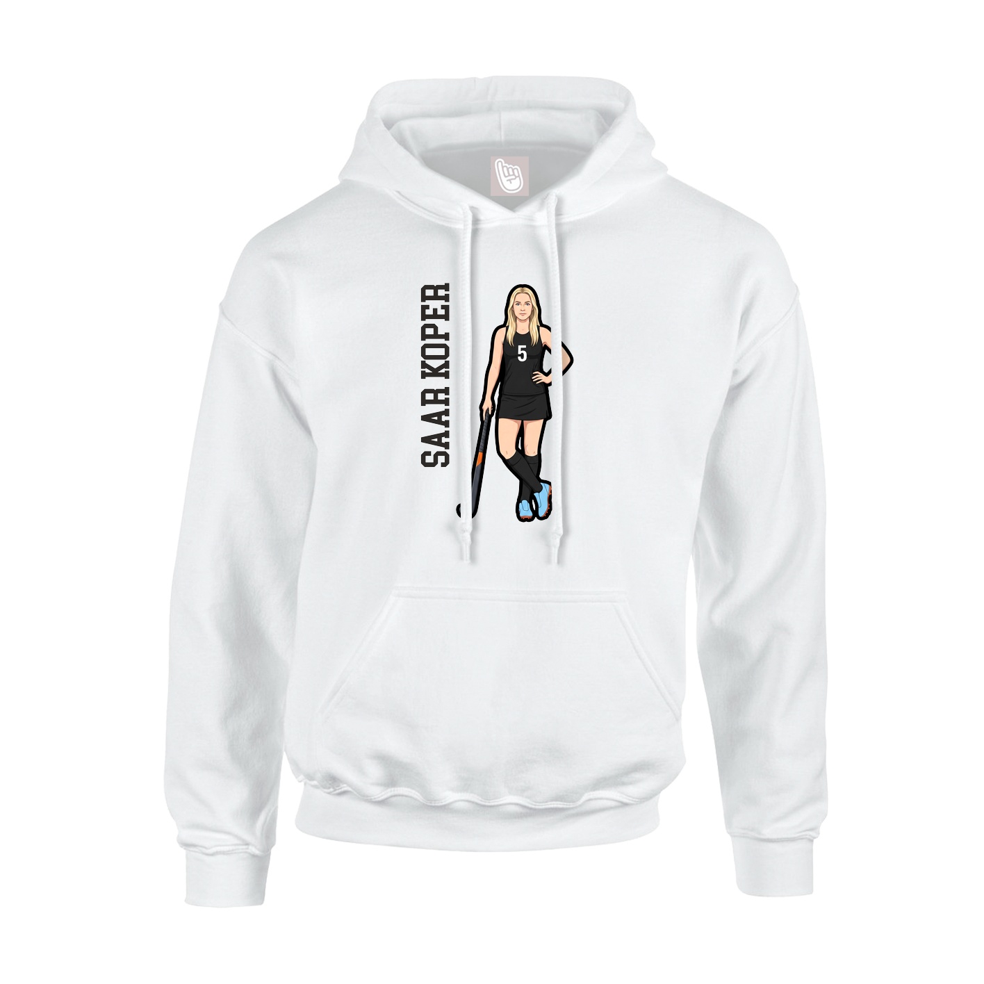 Youth Hoodie — Name Vertical in White