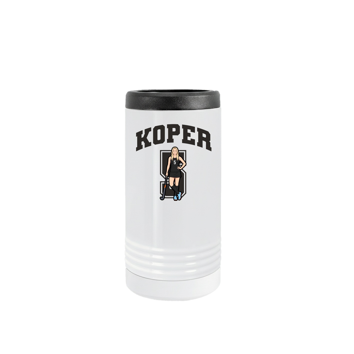 Slim Beverage Holder — Number in White