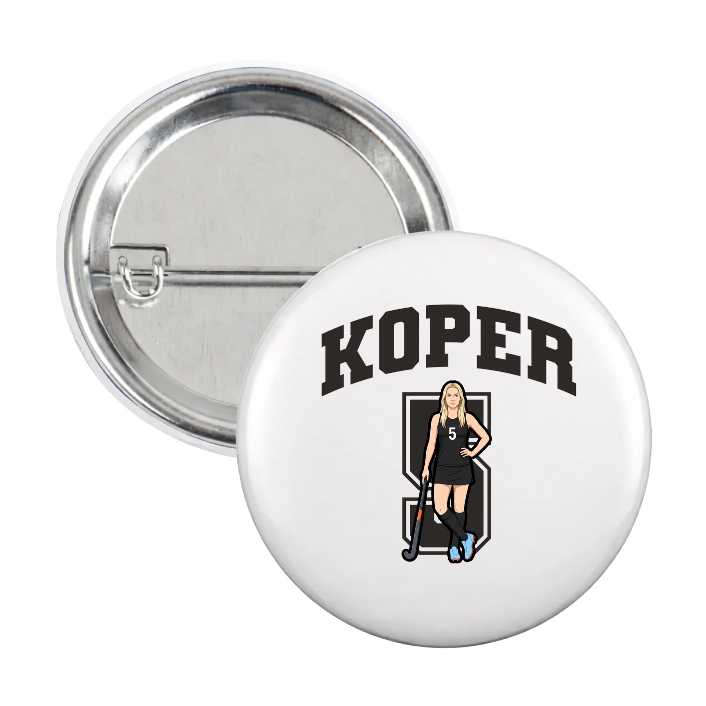 Game Day Button — Number in White