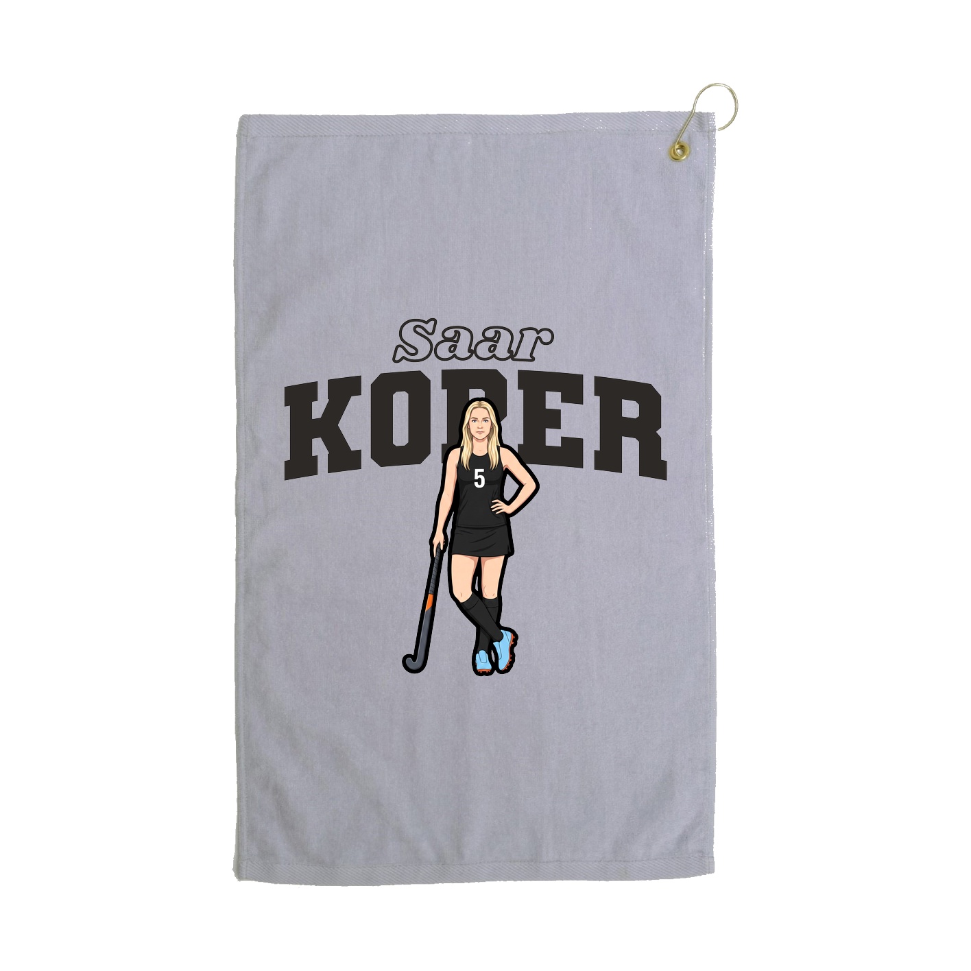 Golf Towel — Name Arch in Grey