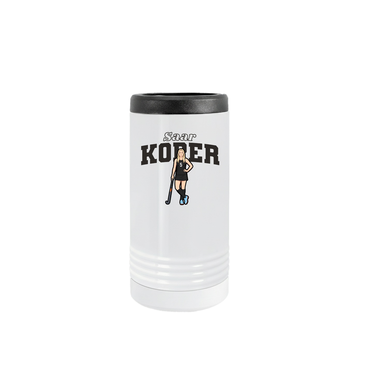 Slim Beverage Holder — Name Arch in White