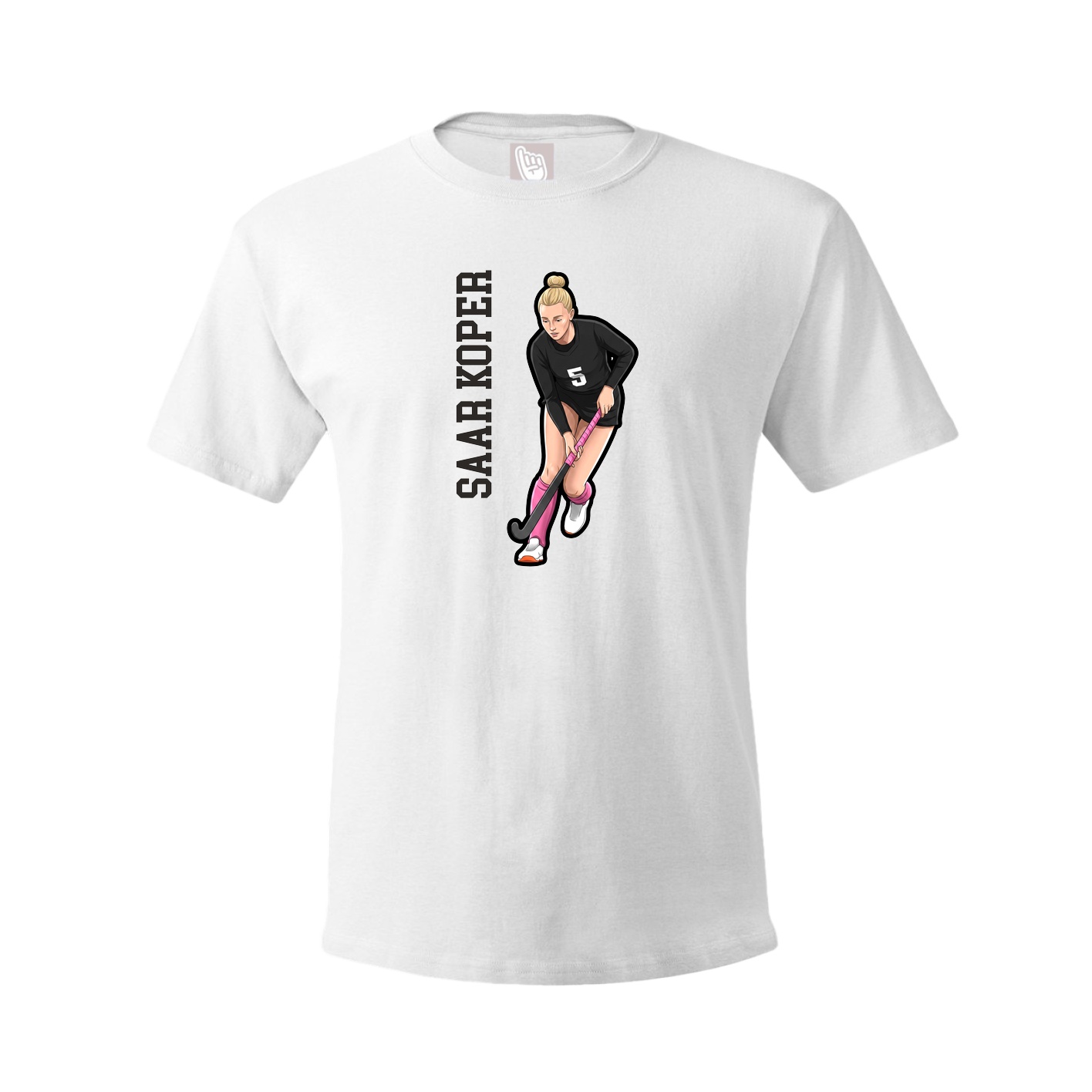 Tee — Name Vertical in White