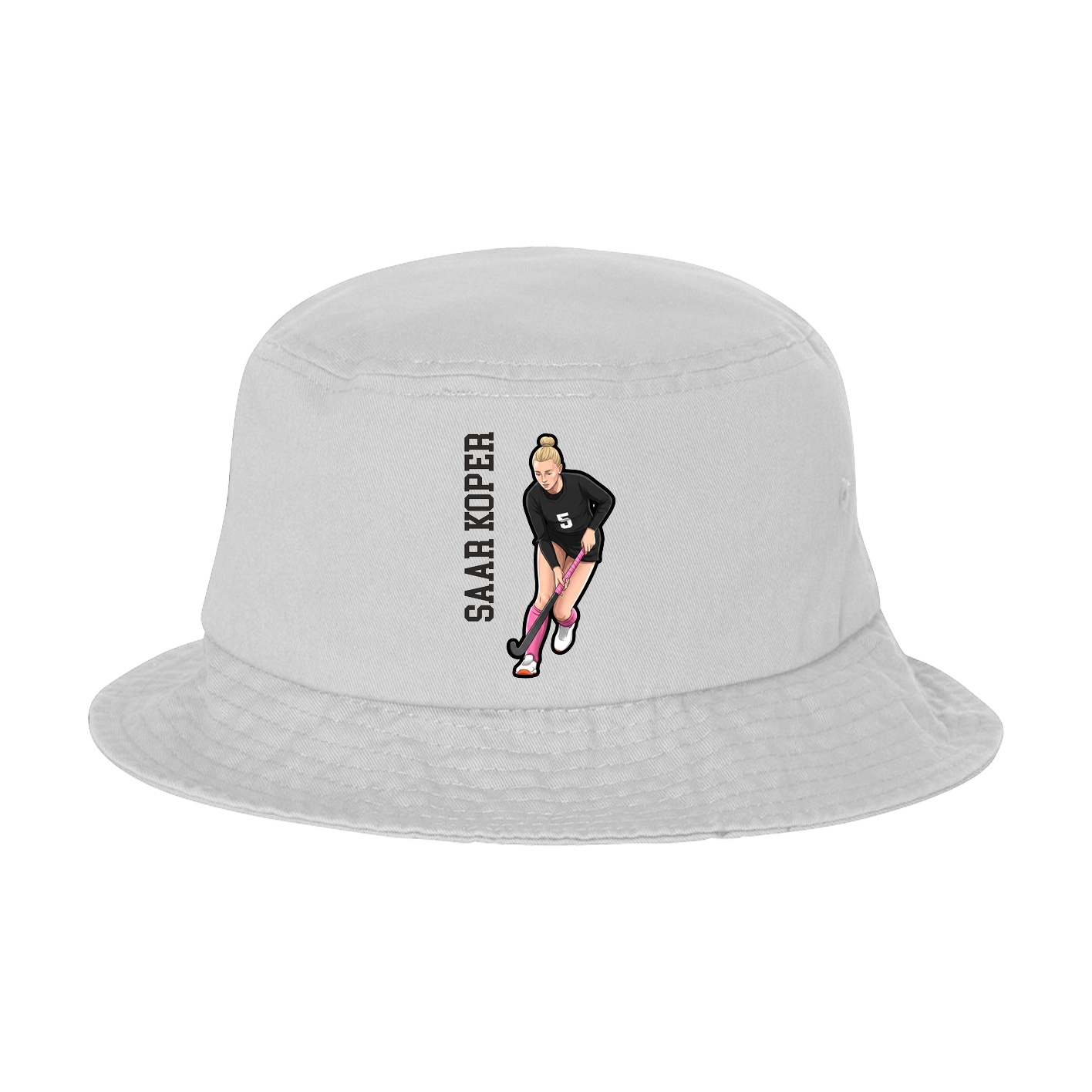 Bucket Cap — Name Vertical in White