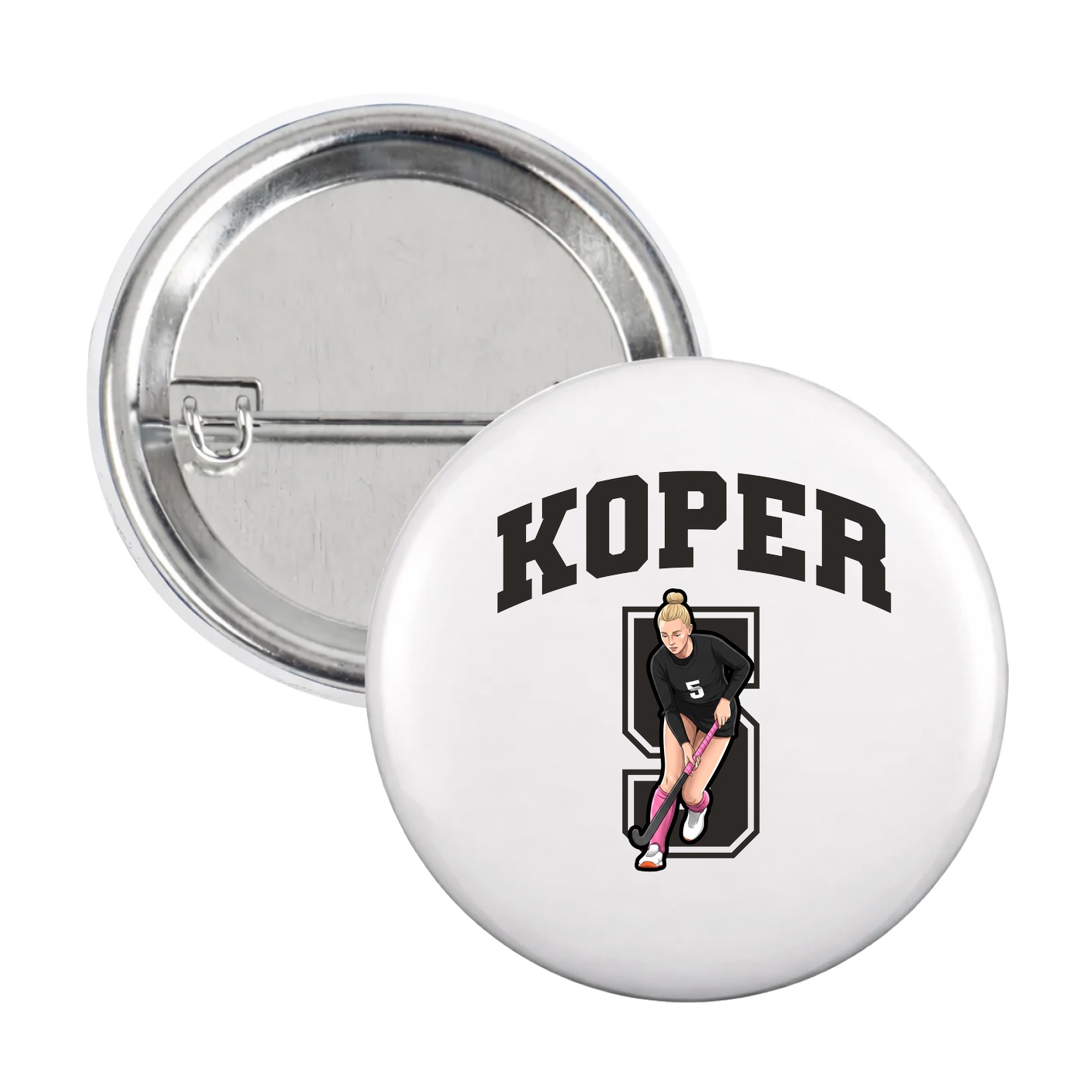 Game Day Button — Number in White